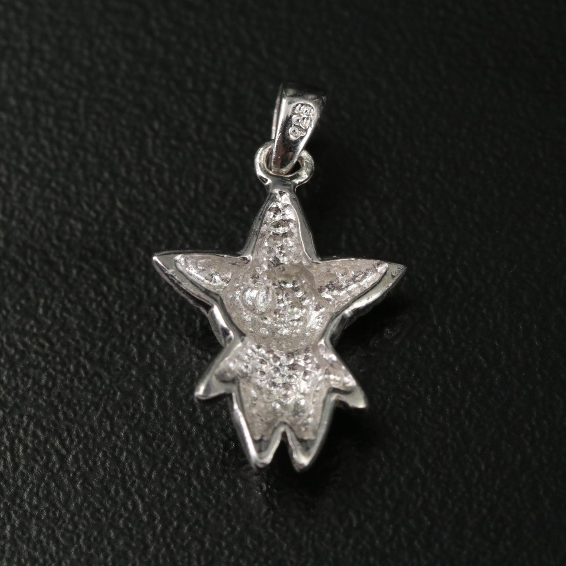 Sterling Clown Drop Pendant