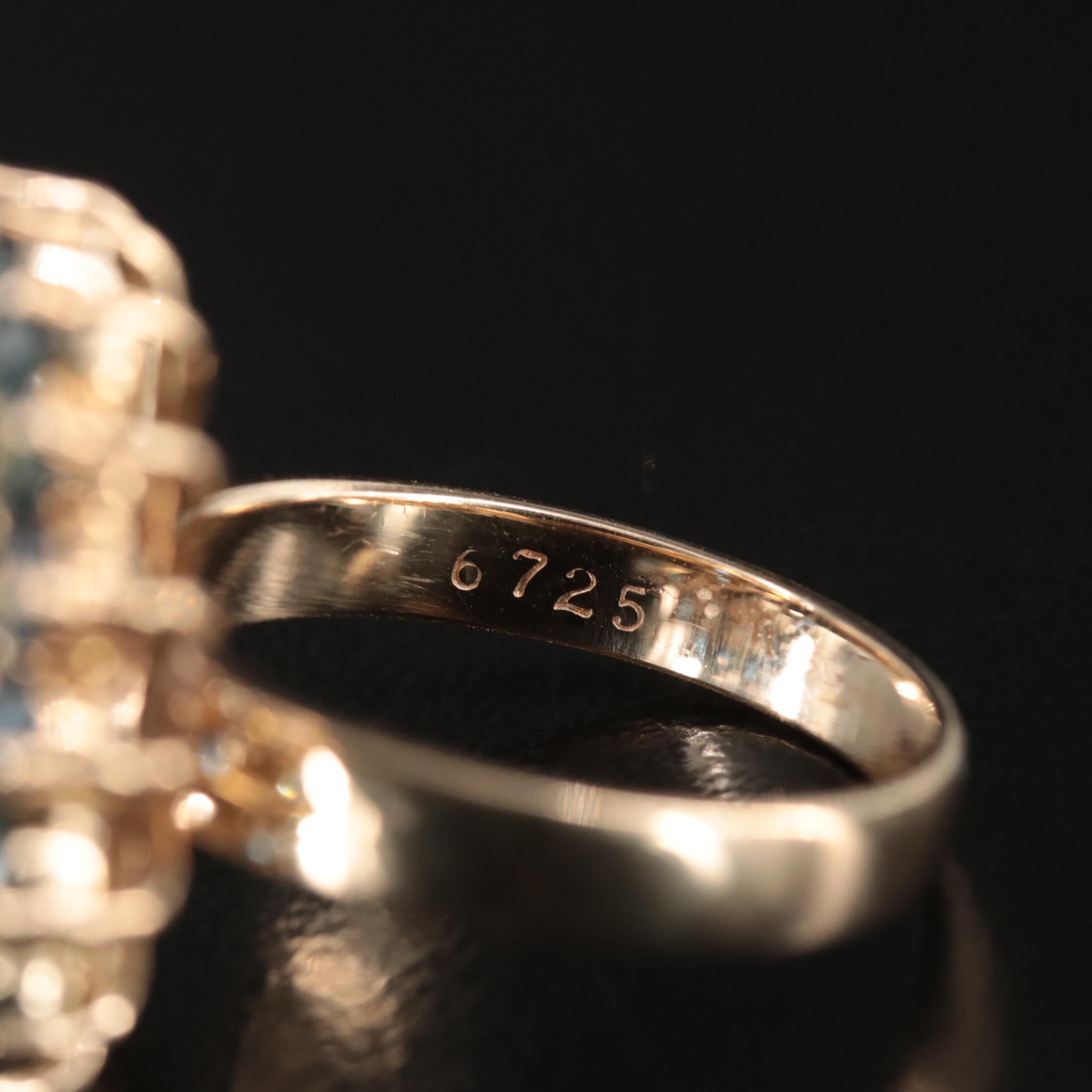 14K Sapphire and Diamond Stepped Ring