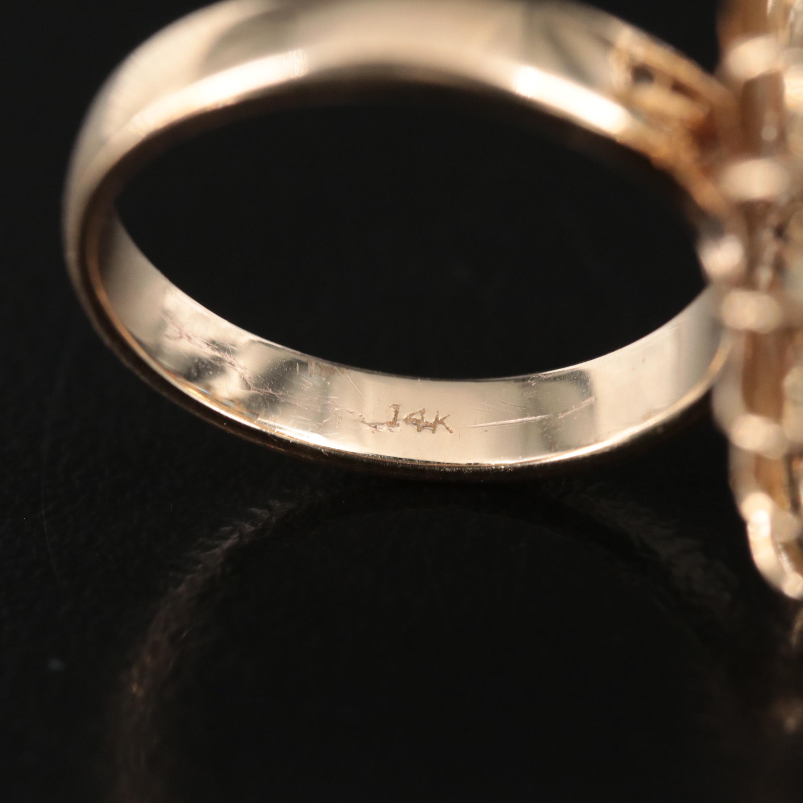 14K Sapphire and Diamond Stepped Ring