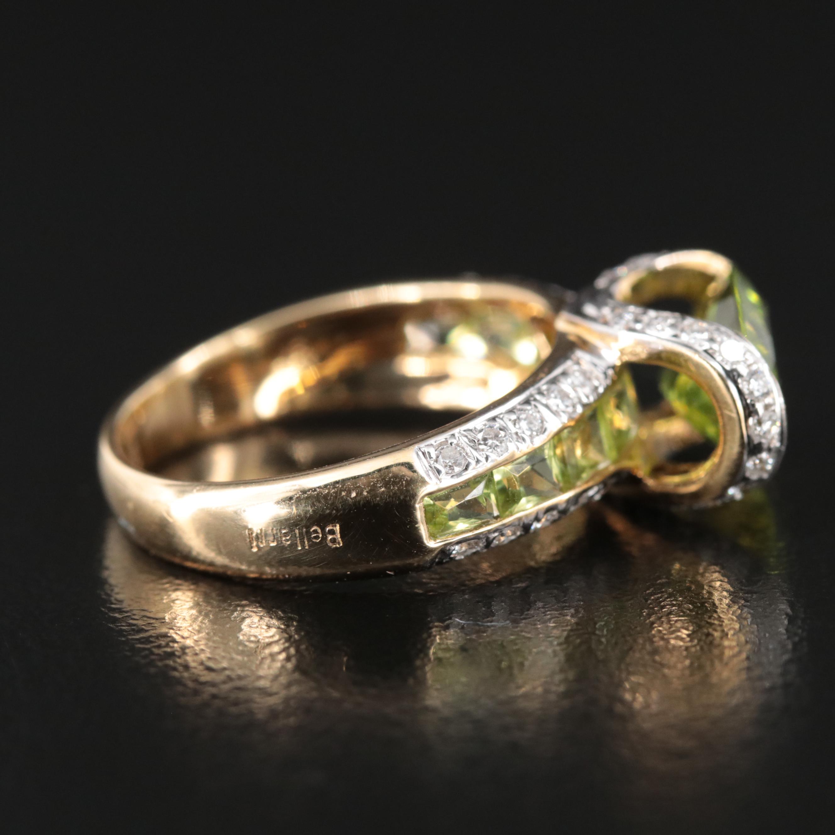 18K Peridot and Diamond Ring