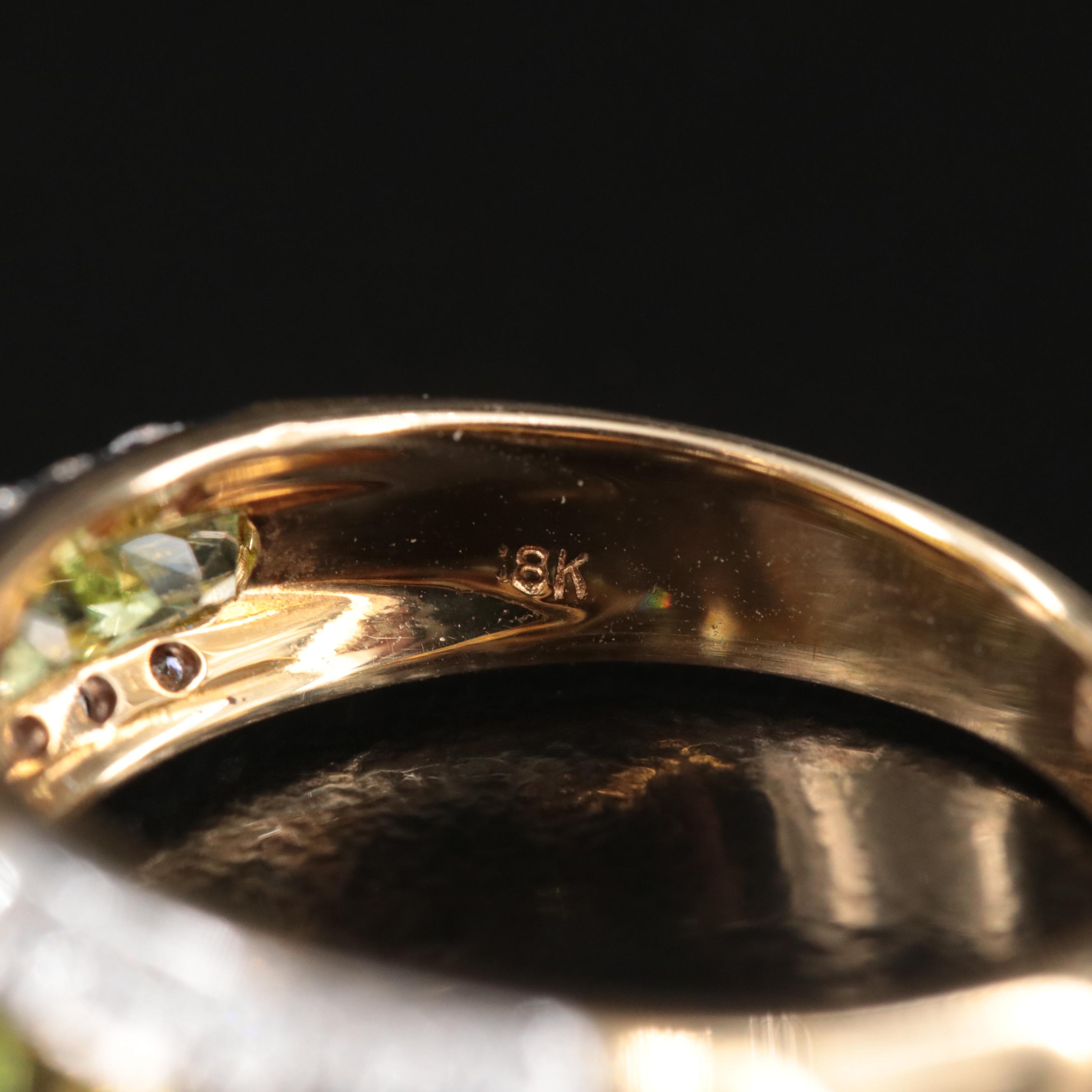 18K Peridot and Diamond Ring