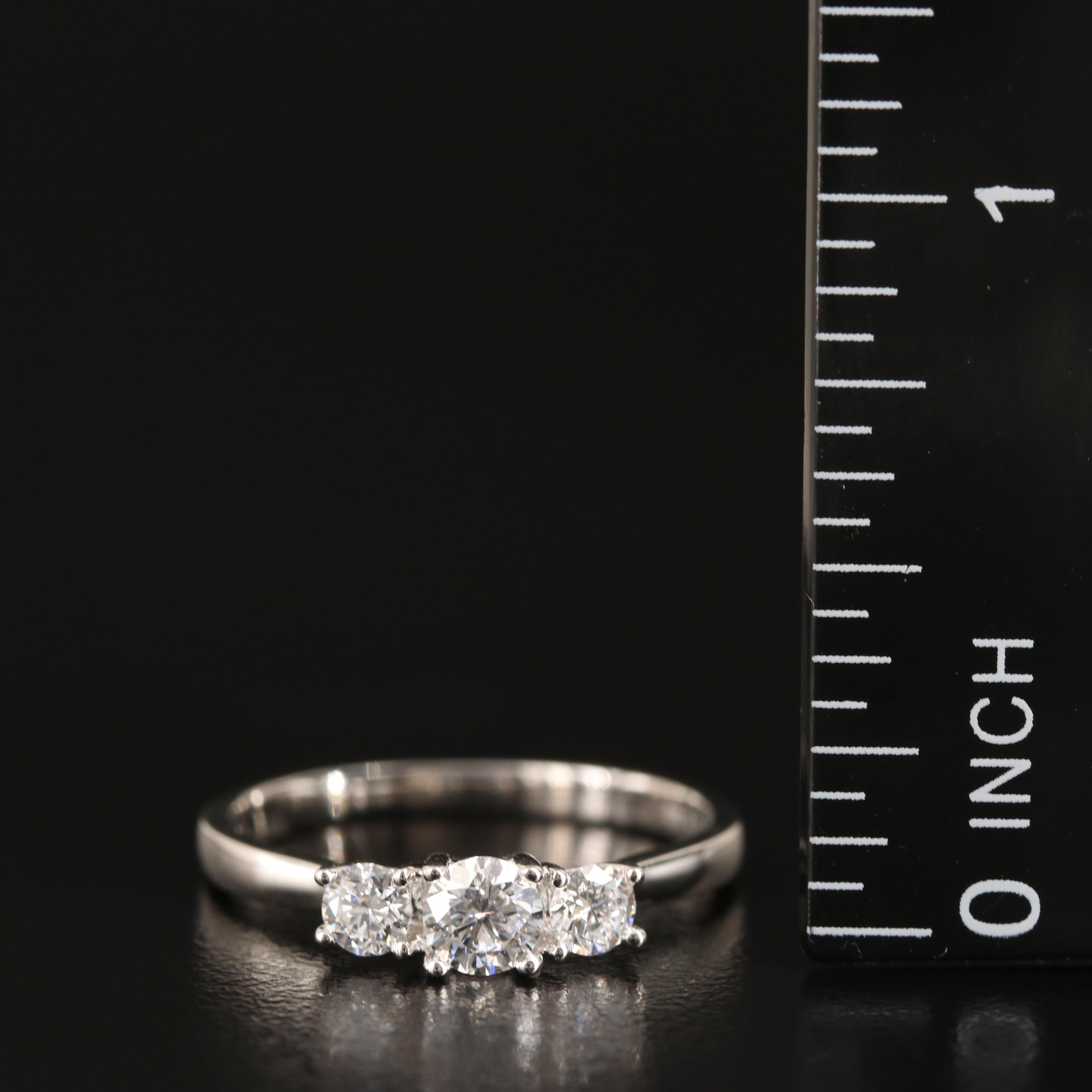 14K 0.50 CTW Lab Grown Diamond Three Stone Ring with IGI Report