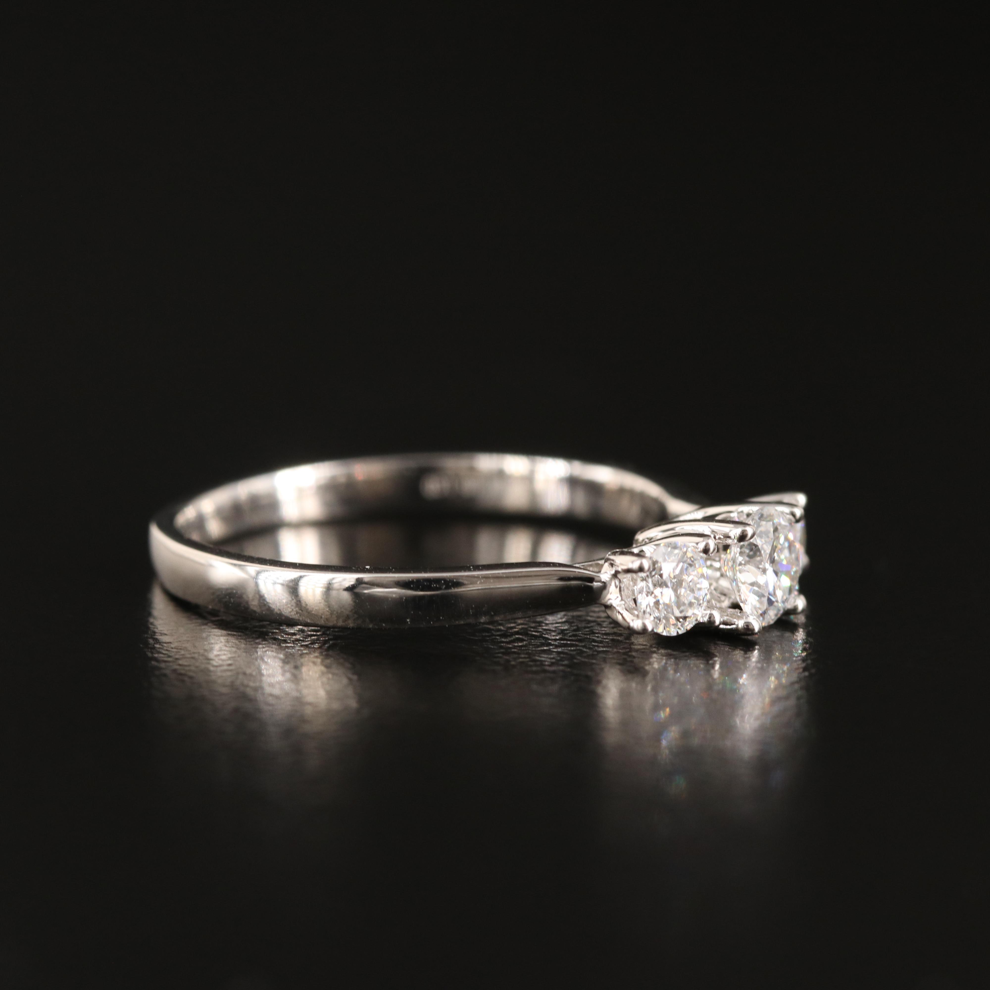 14K 0.50 CTW Lab Grown Diamond Three Stone Ring with IGI Report