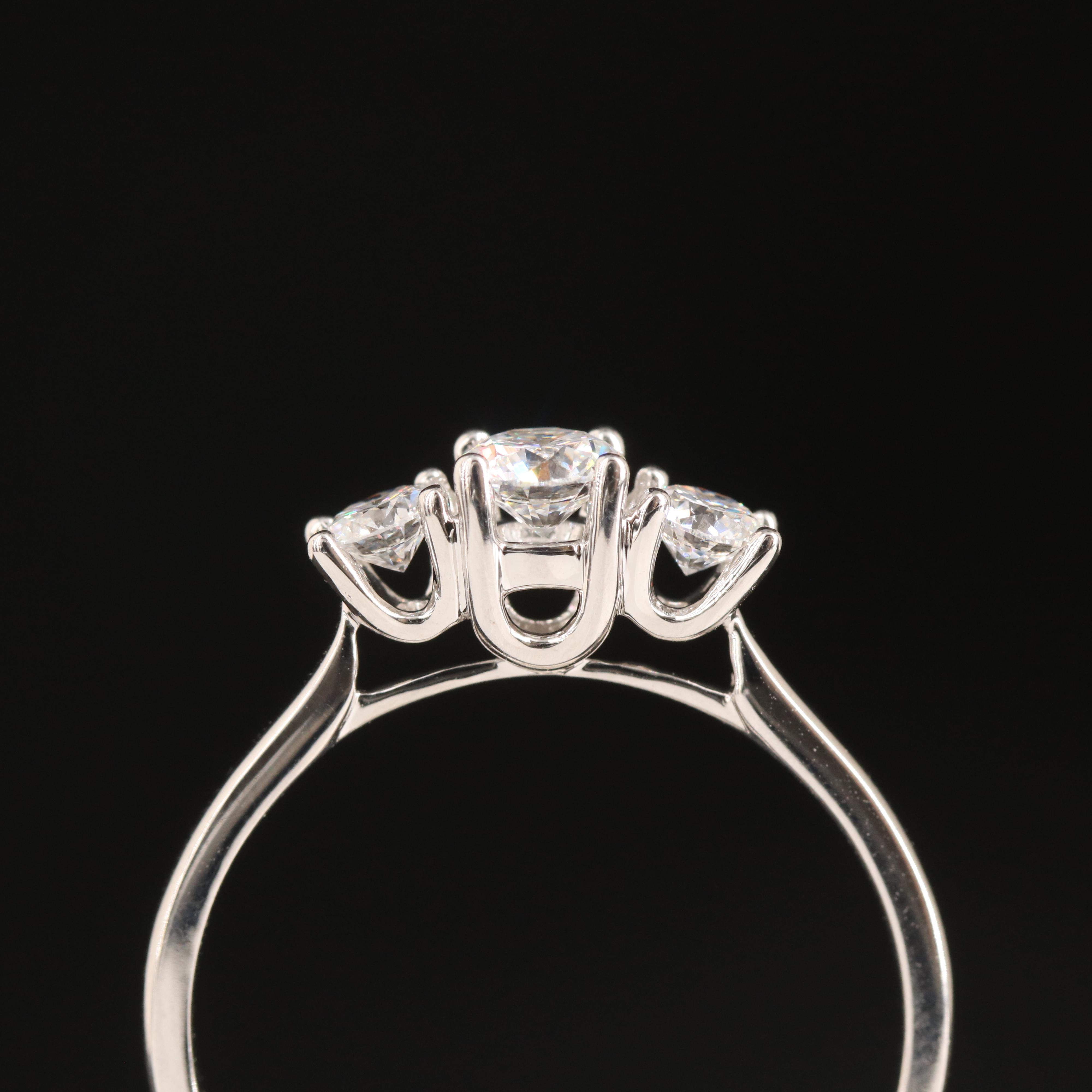 14K 0.50 CTW Lab Grown Diamond Three Stone Ring with IGI Report