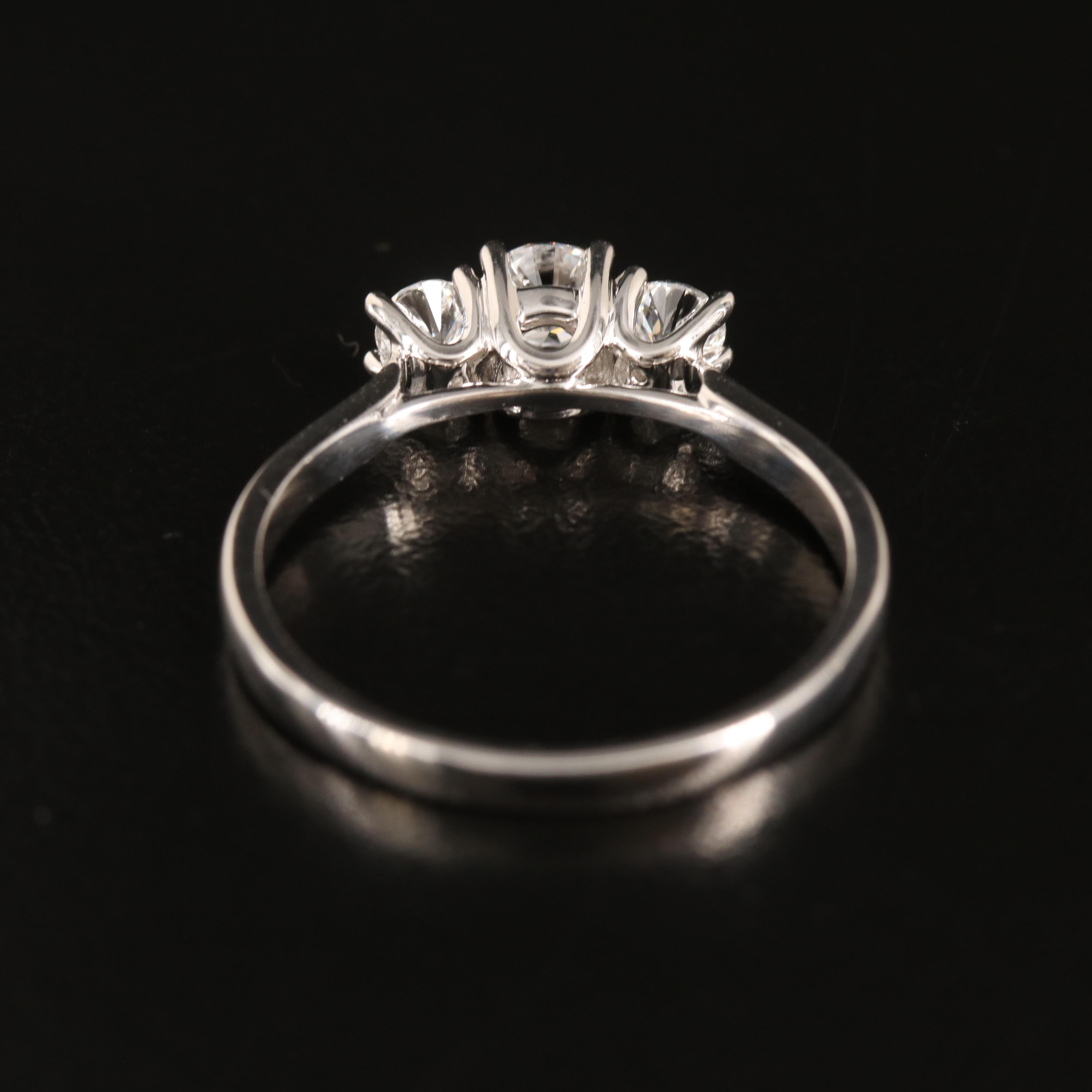 14K 0.50 CTW Lab Grown Diamond Three Stone Ring with IGI Report