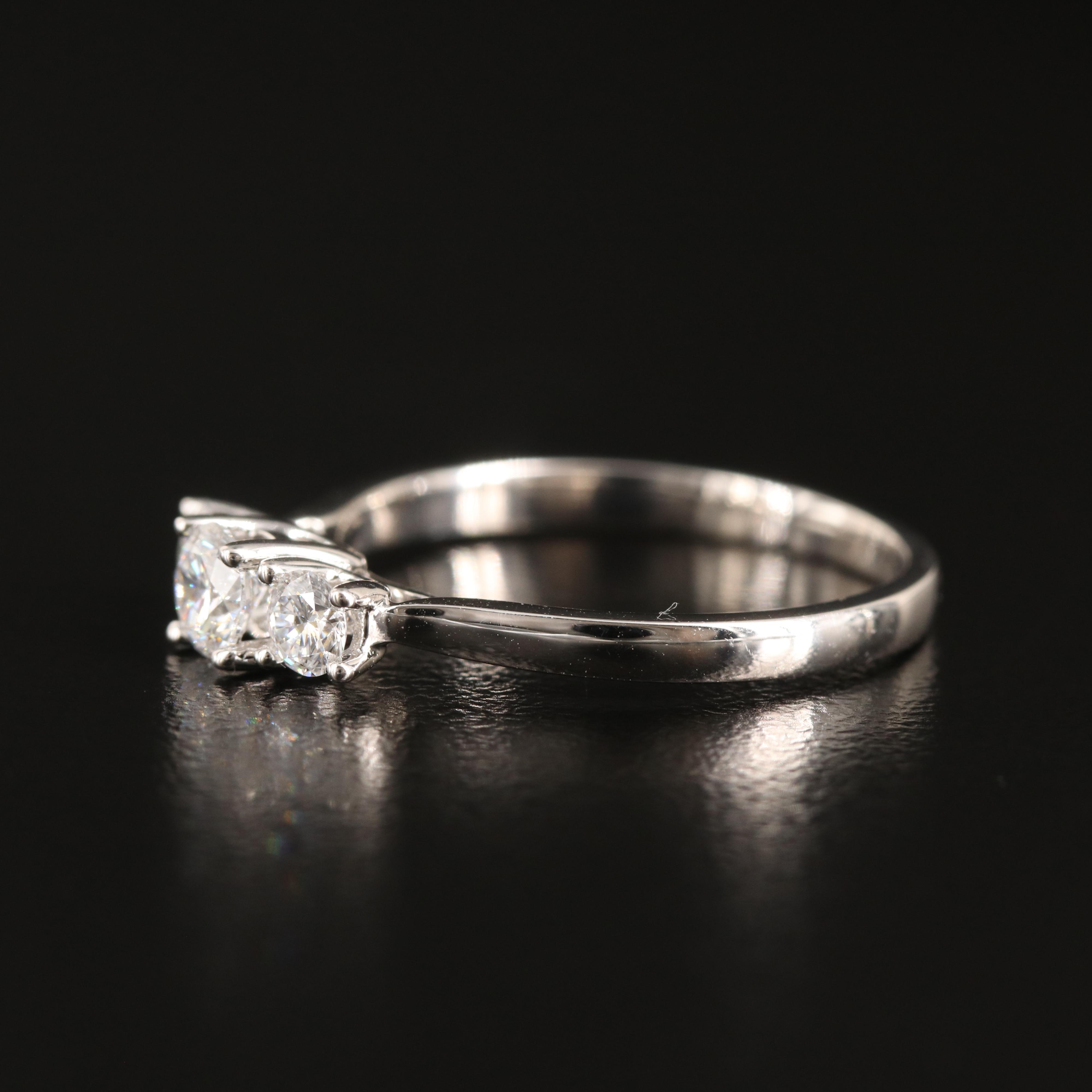 14K 0.50 CTW Lab Grown Diamond Three Stone Ring with IGI Report