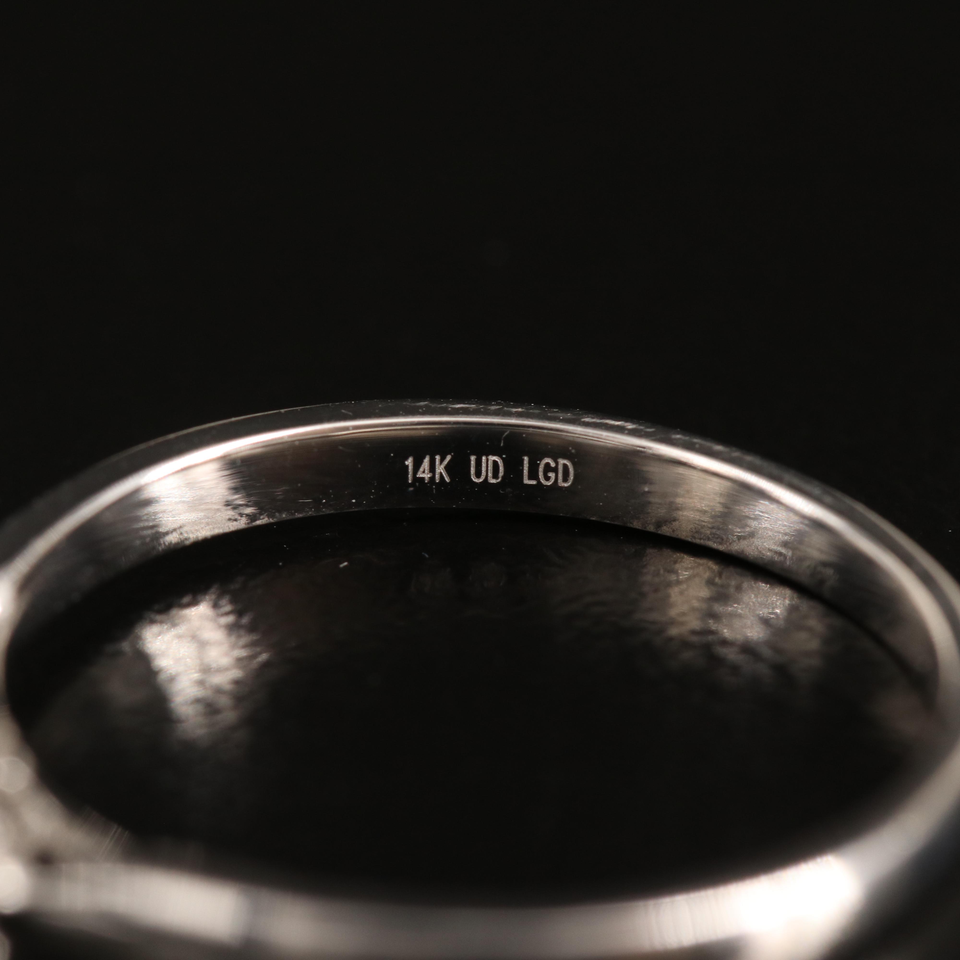 14K 0.50 CTW Lab Grown Diamond Three Stone Ring with IGI Report