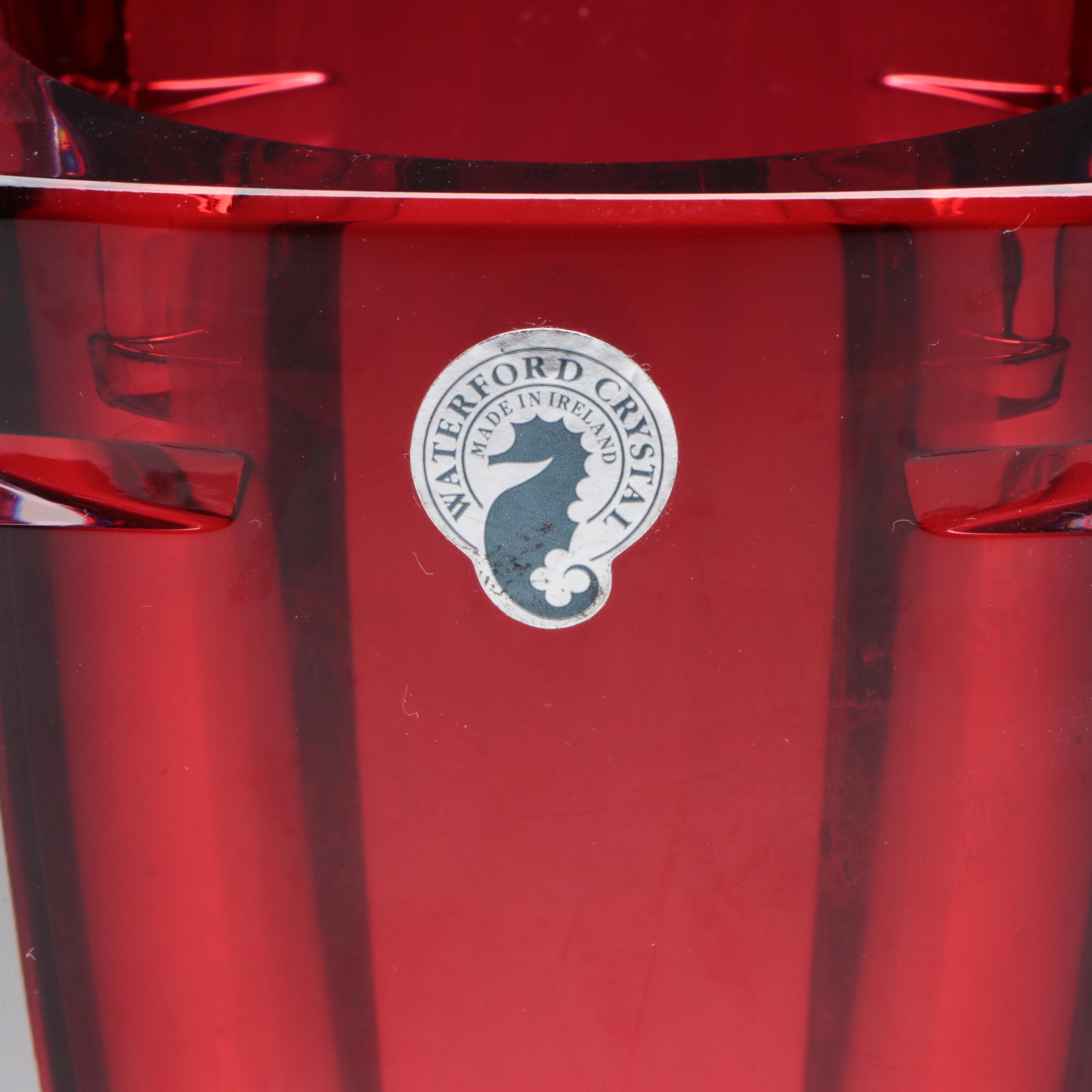 Waterford Crystal "Metra" Vase in Red