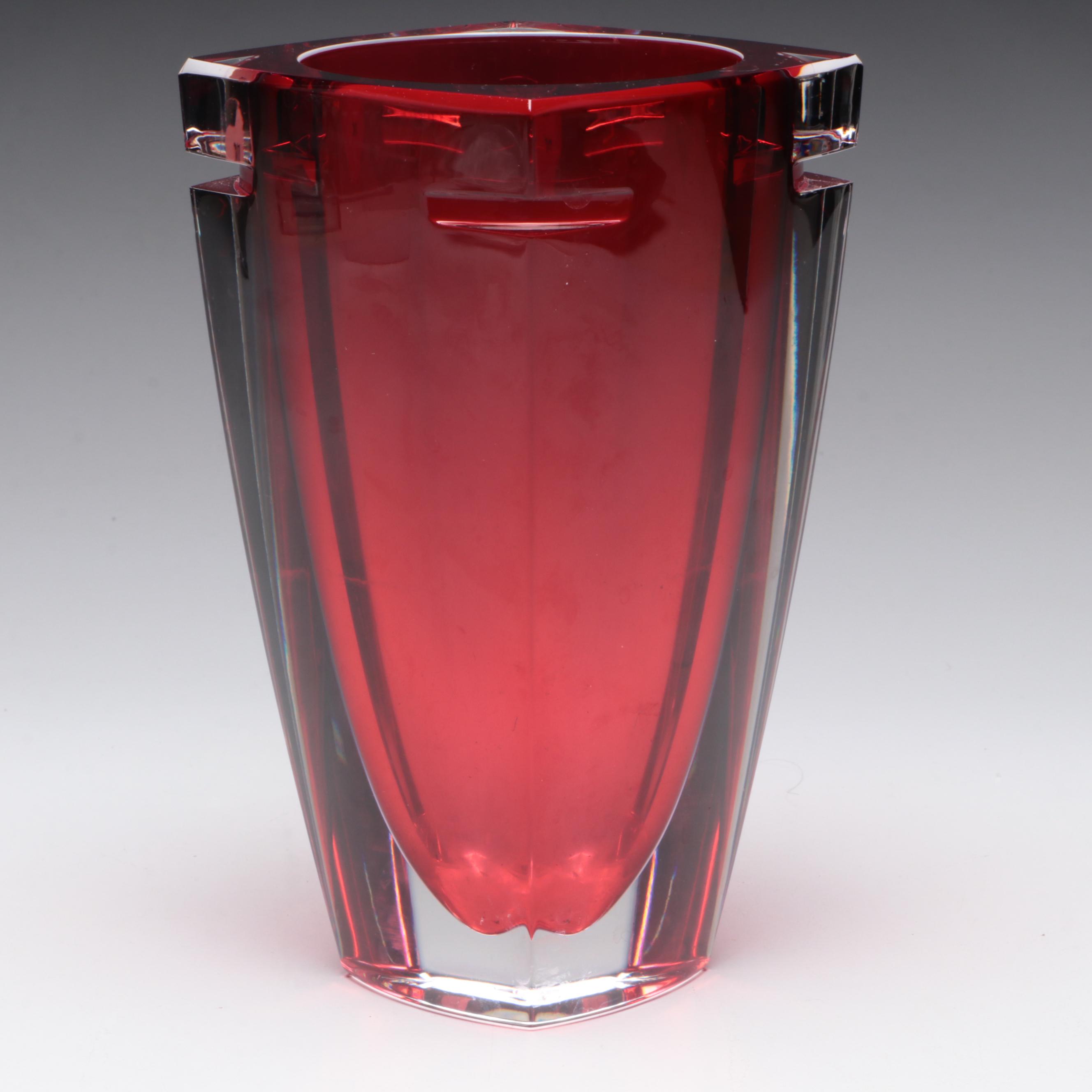 Waterford Crystal "Metra" Vase in Red