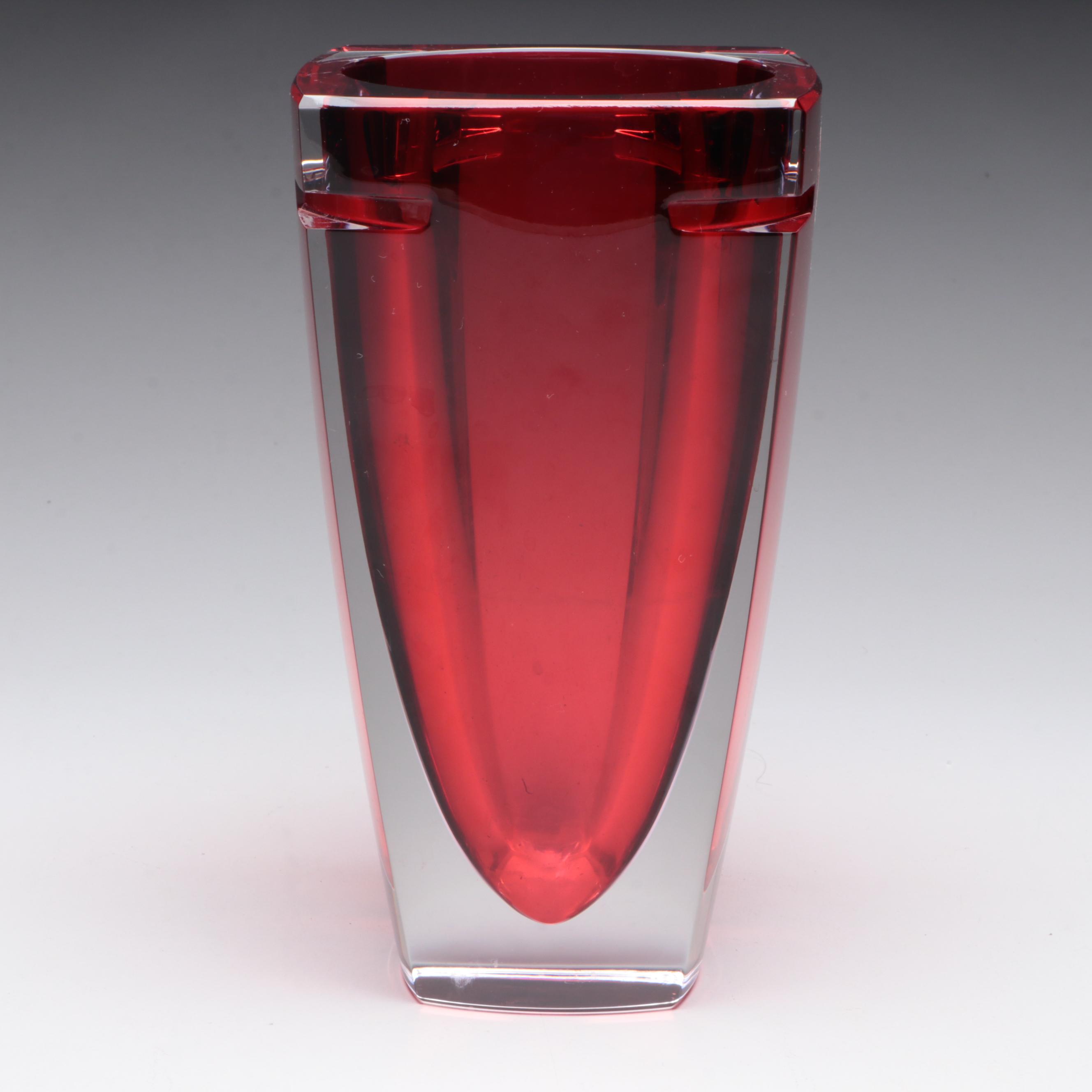 Waterford Crystal "Metra" Vase in Red