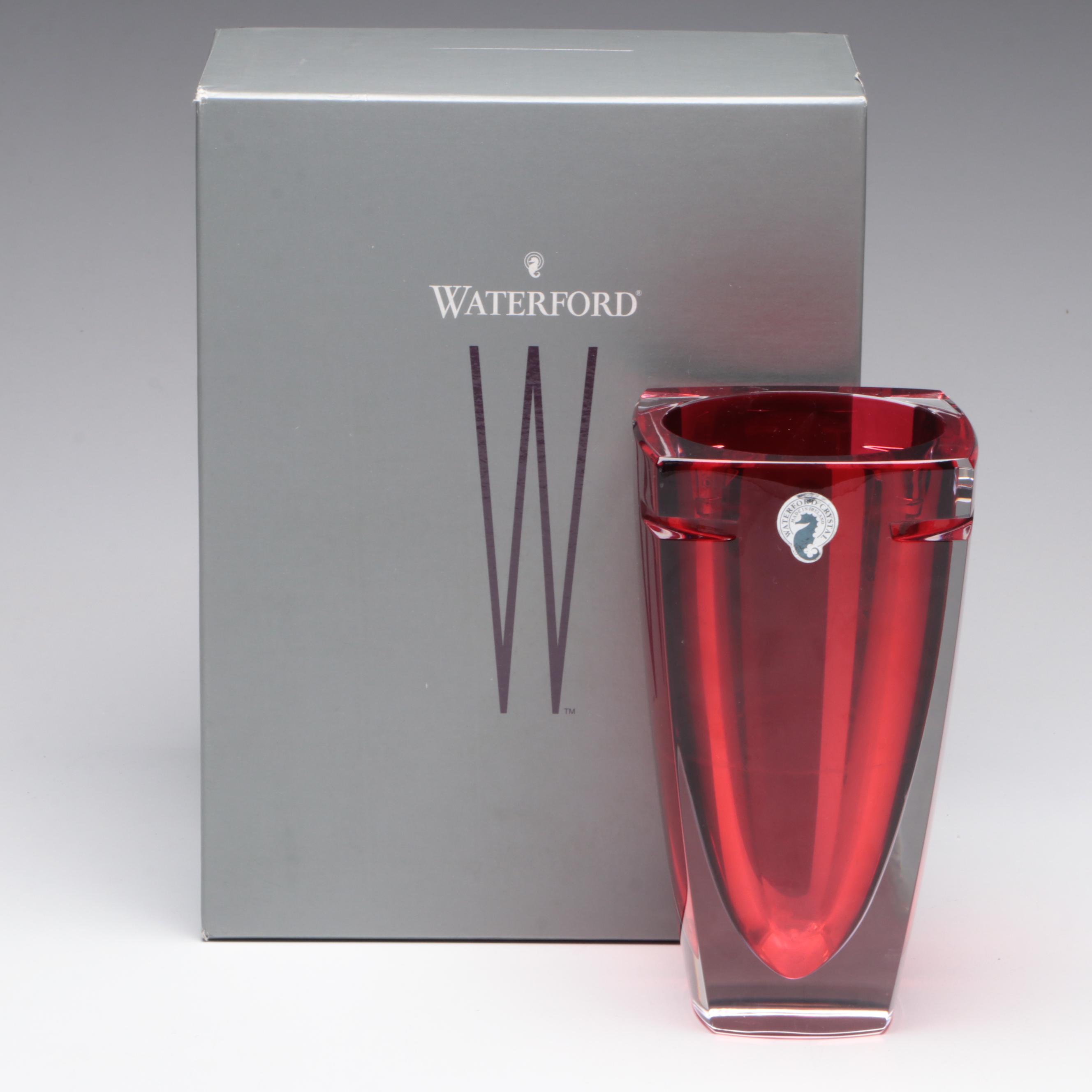 Waterford Crystal "Metra" Vase in Red