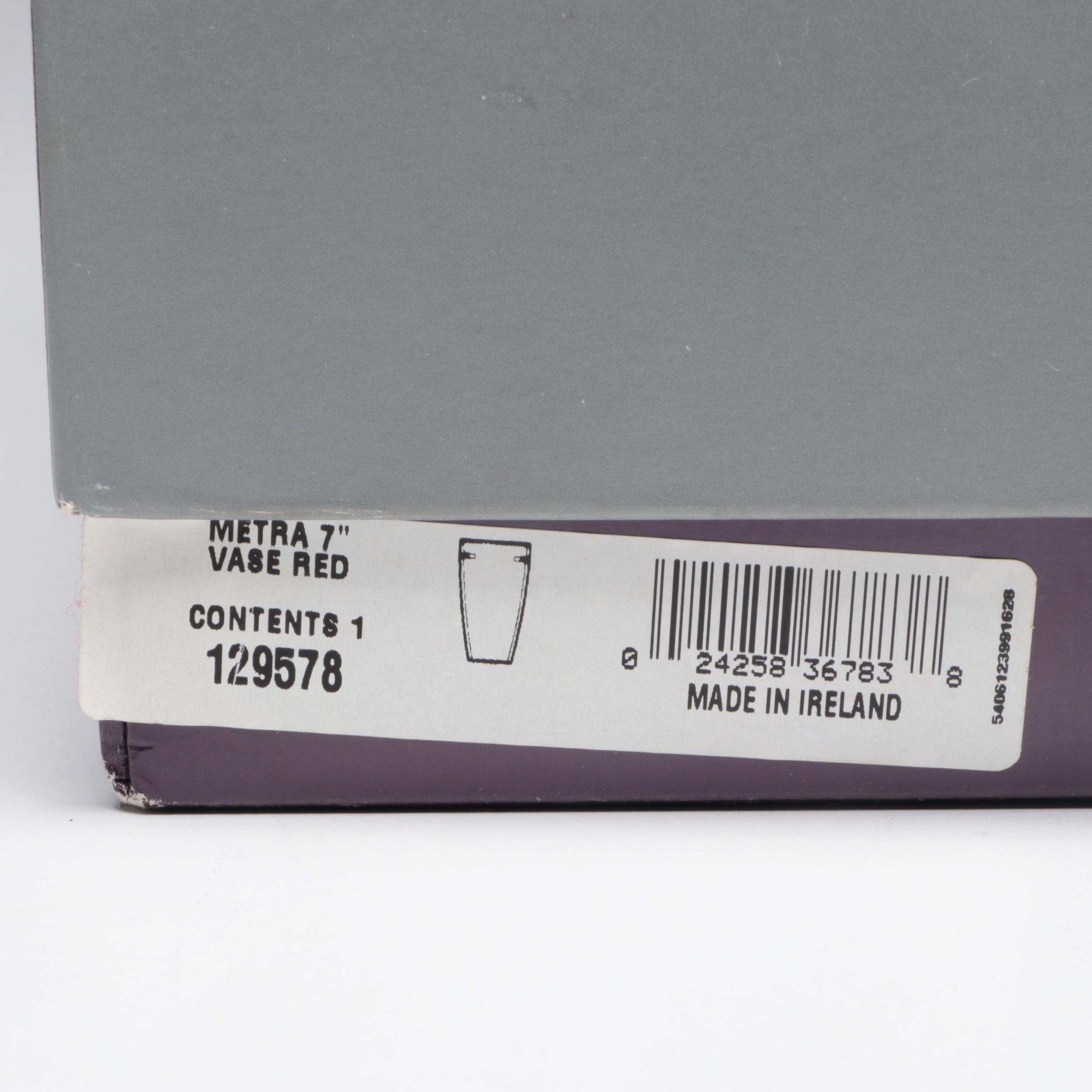 Waterford Crystal "Metra" Vase in Red