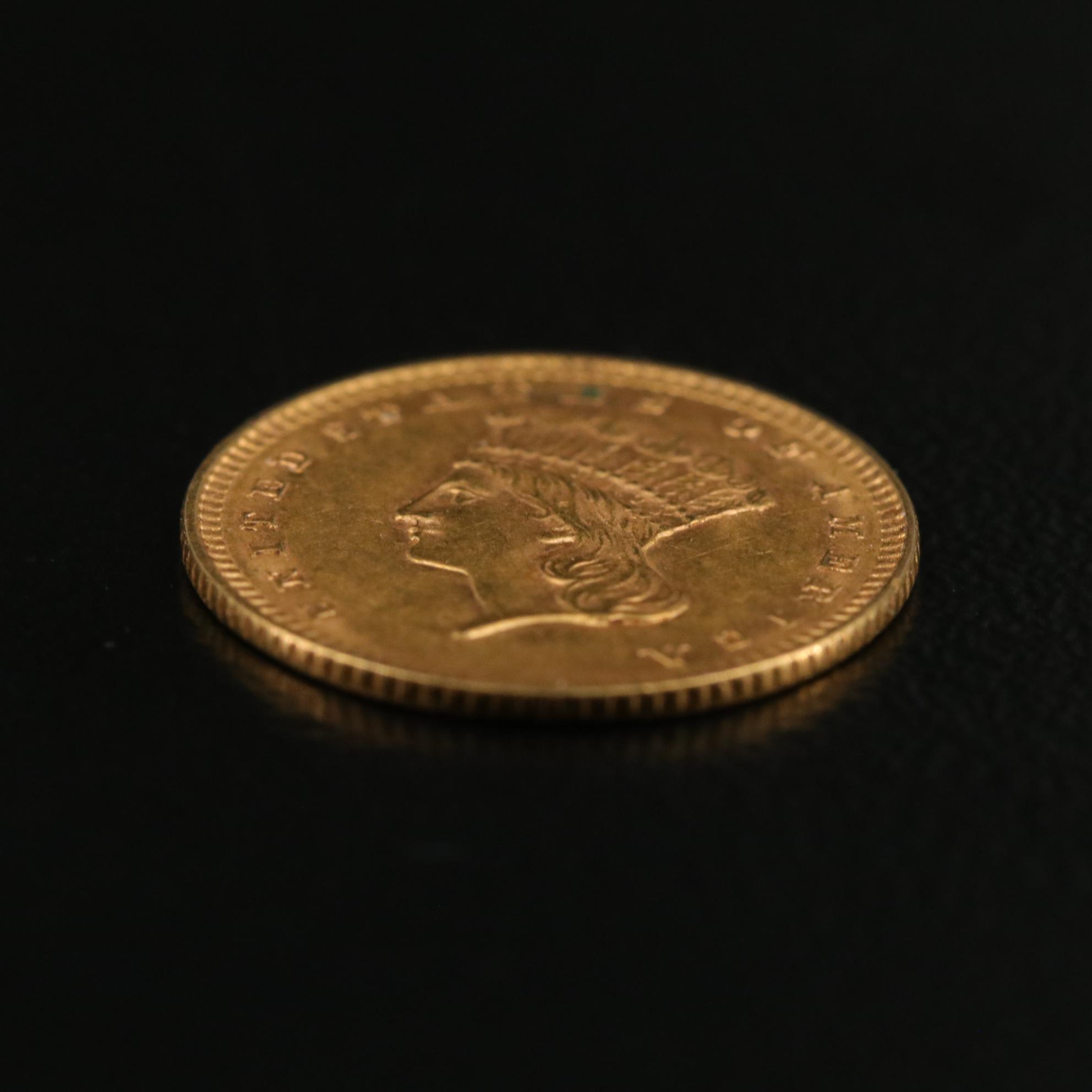 1857 Type Three One Dollar Gold Coin