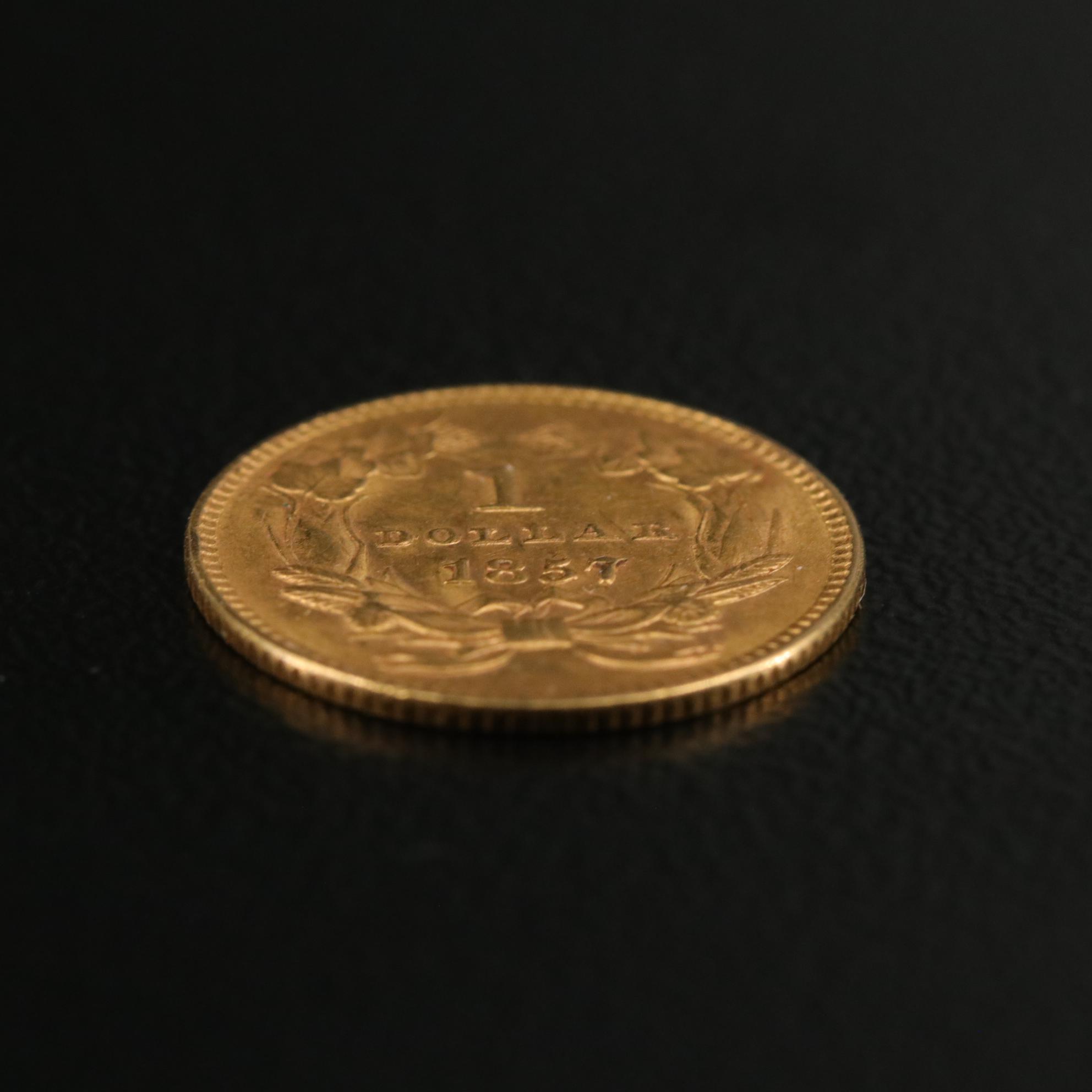 1857 Type Three One Dollar Gold Coin