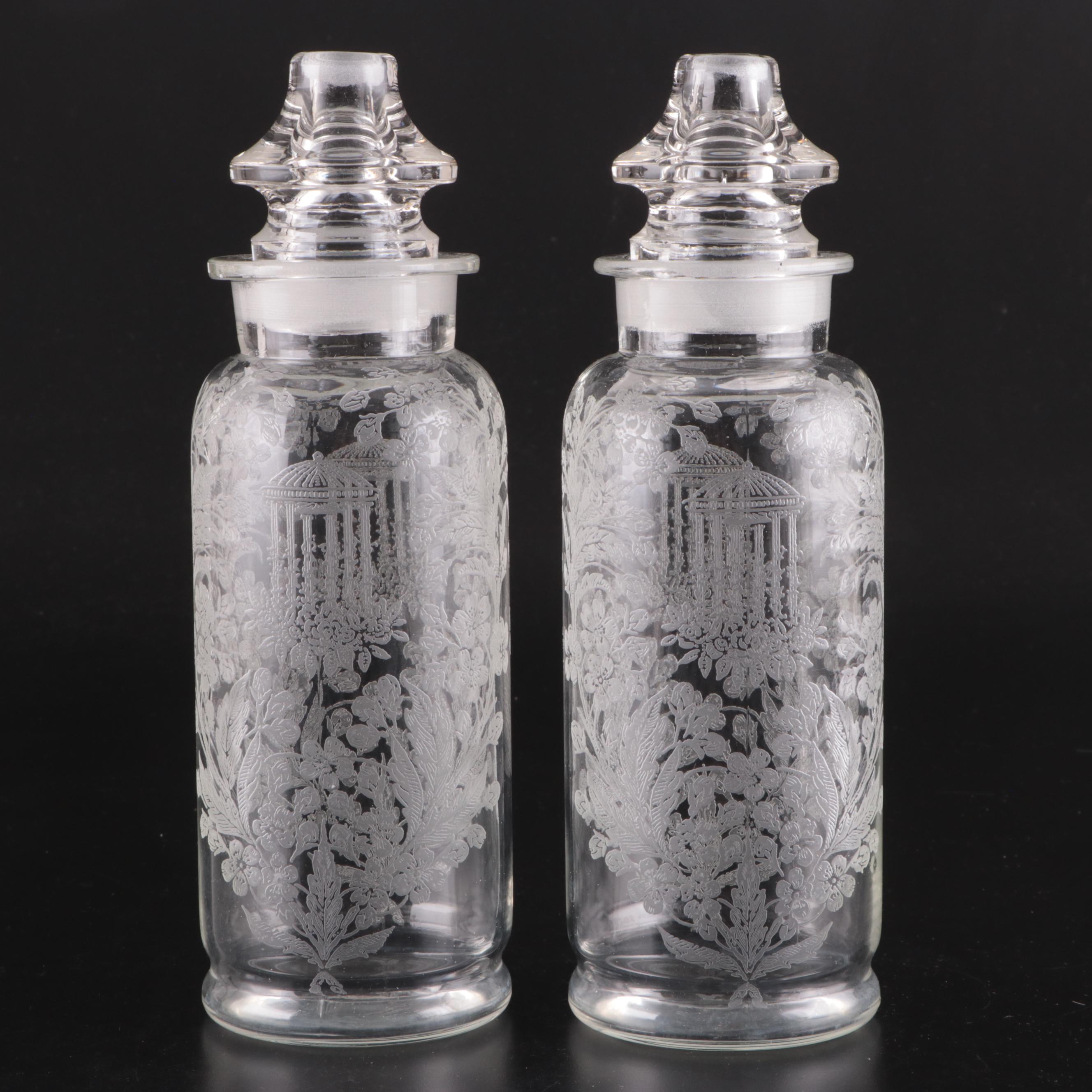 Etched Glass Martini Mixers and Vases EBTH