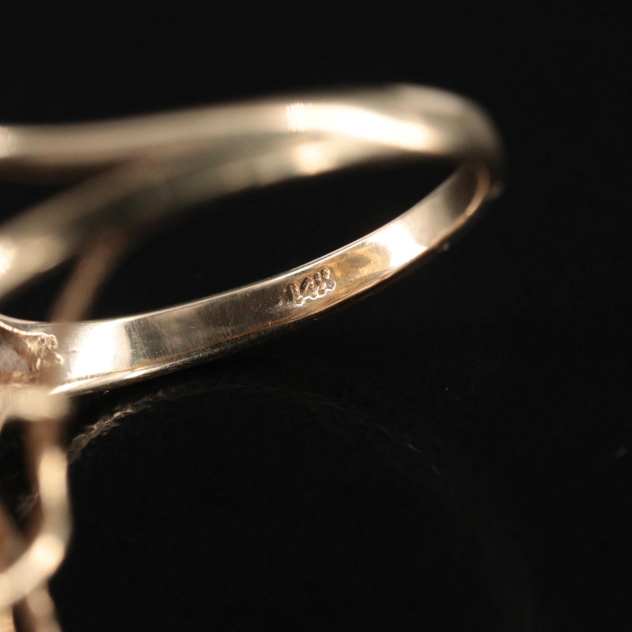 14K Pearl and Diamond Ring