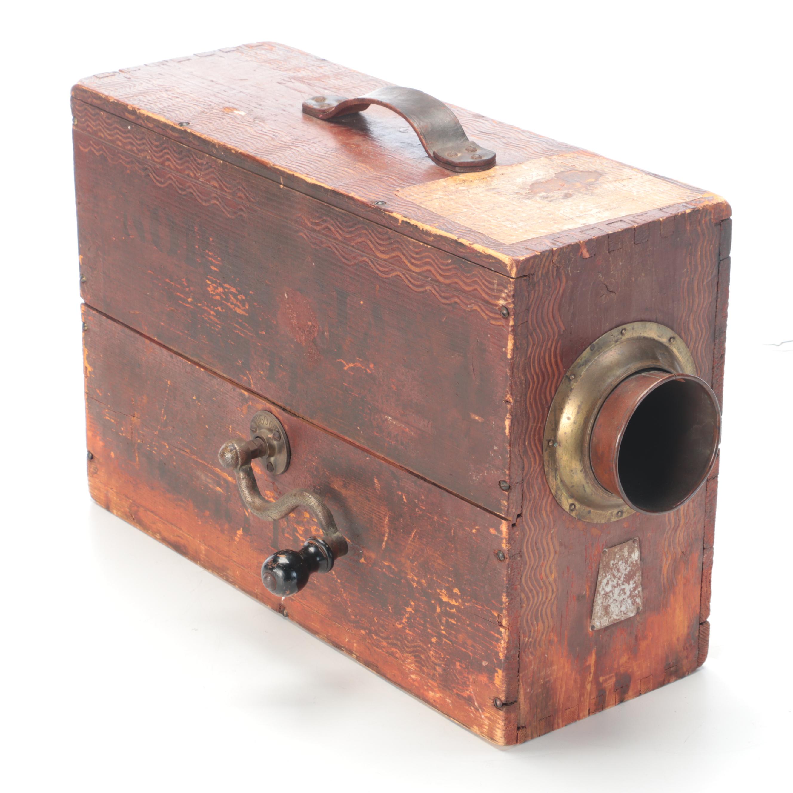 Nautical Square Boxed Wood Manual Rotary Foghorn