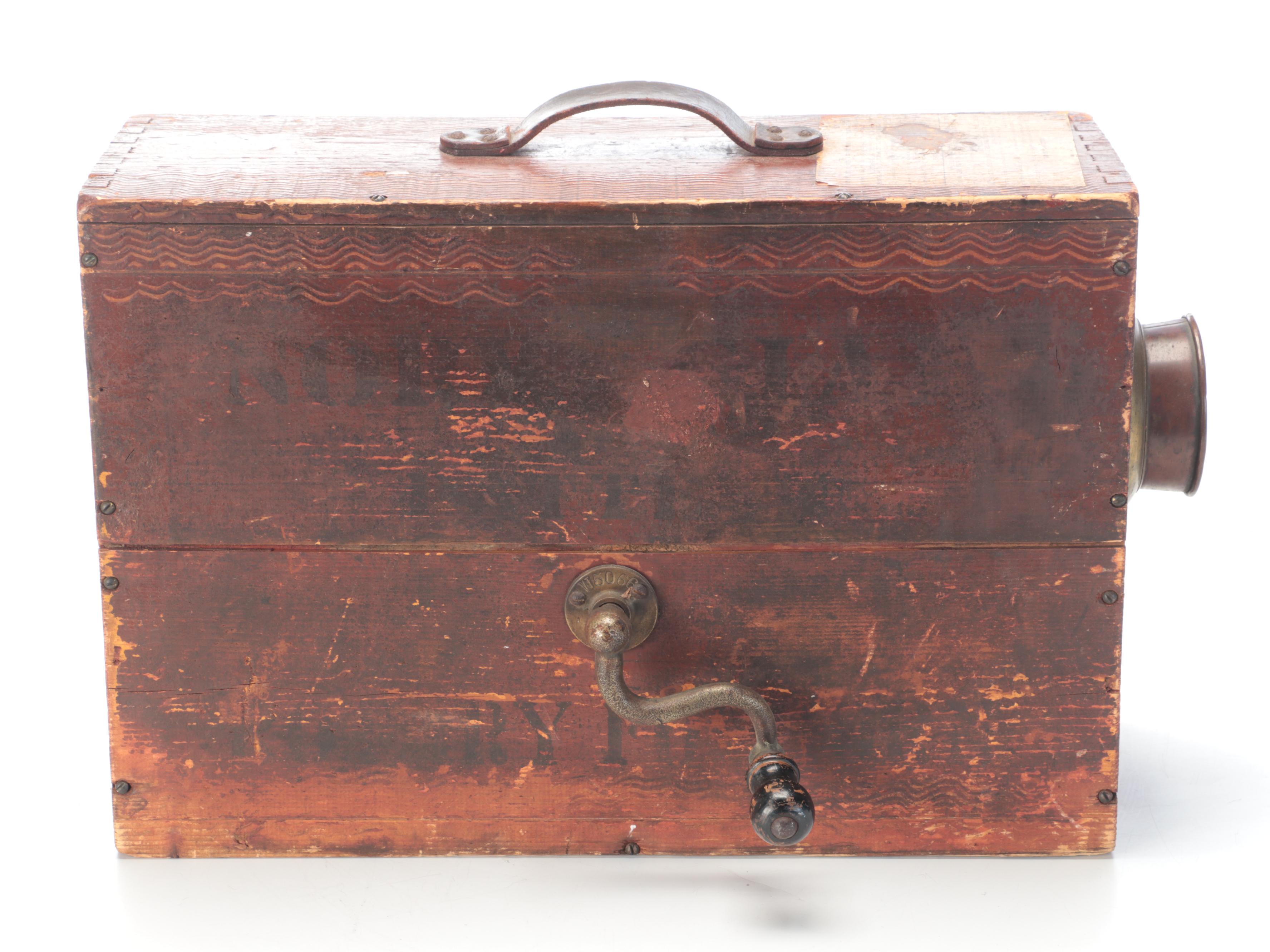 Nautical Square Boxed Wood Manual Rotary Foghorn