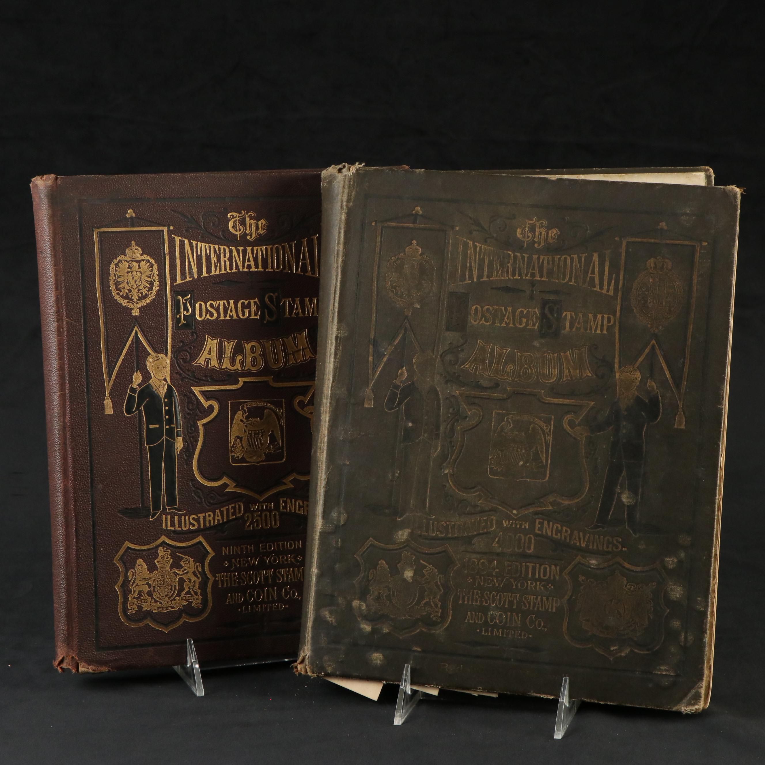 Two Antique Postage Stamp Albums