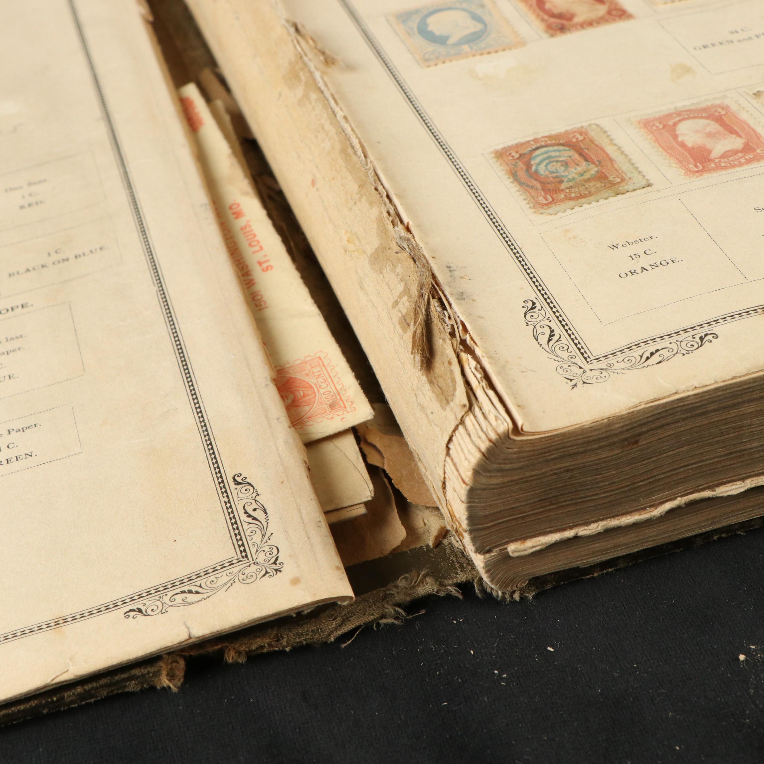Two Antique Postage Stamp Albums