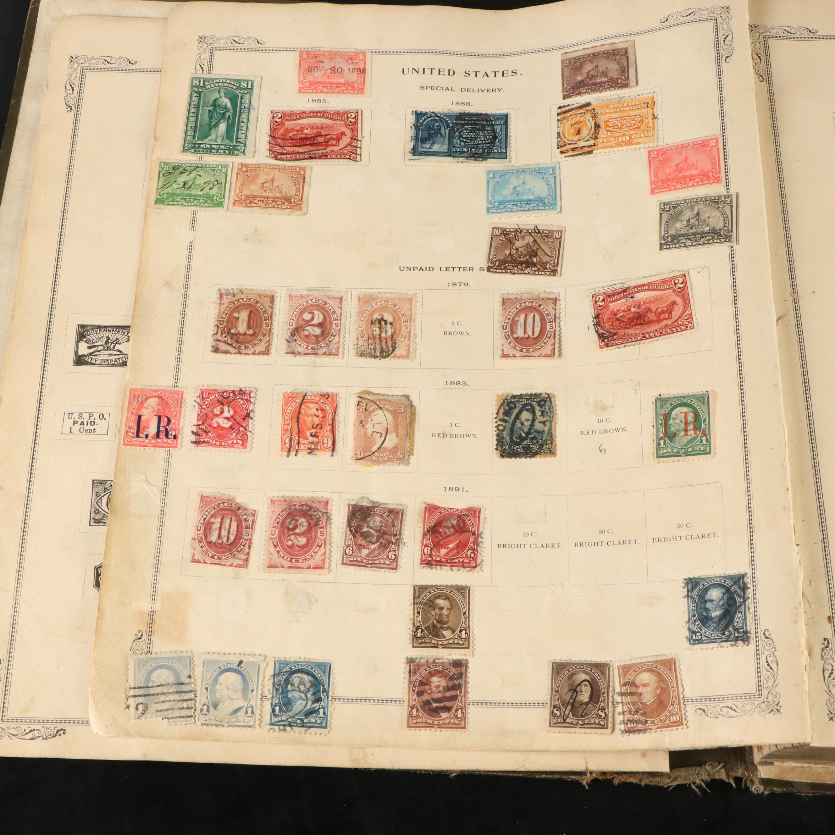 Two Antique Postage Stamp Albums