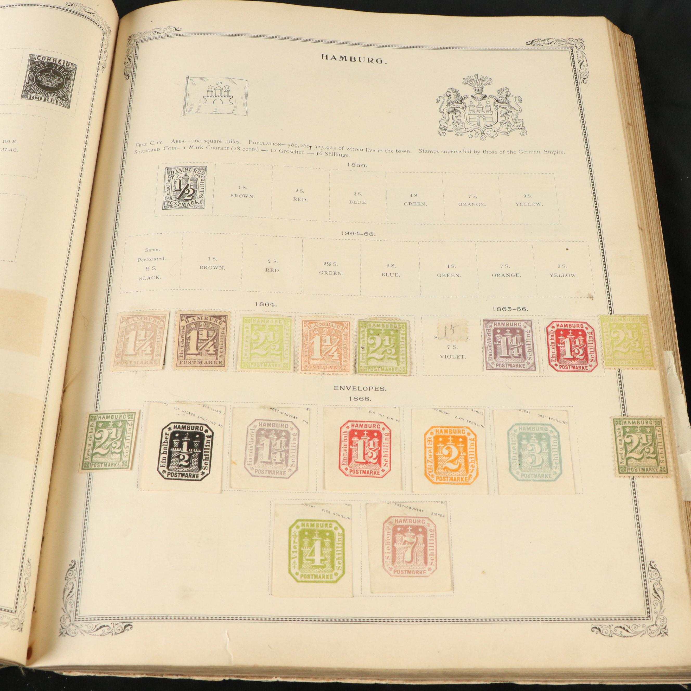 Two Antique Postage Stamp Albums