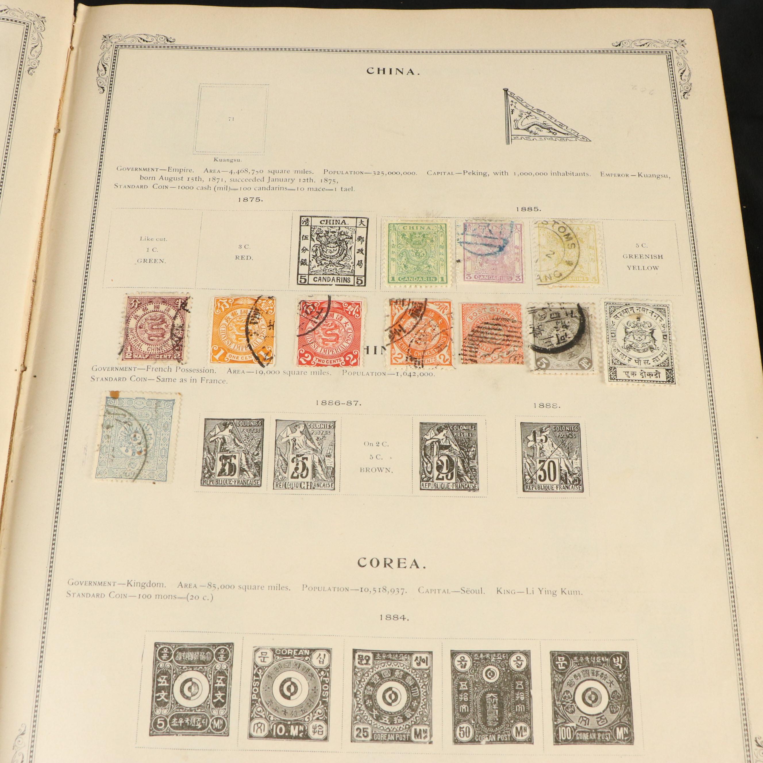 Two Antique Postage Stamp Albums