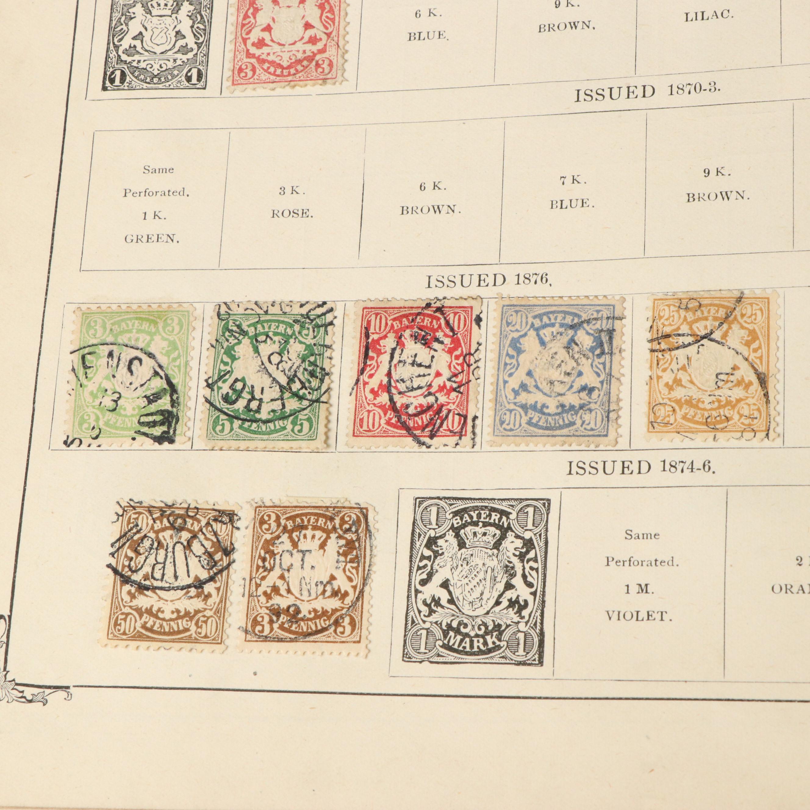 Two Antique Postage Stamp Albums