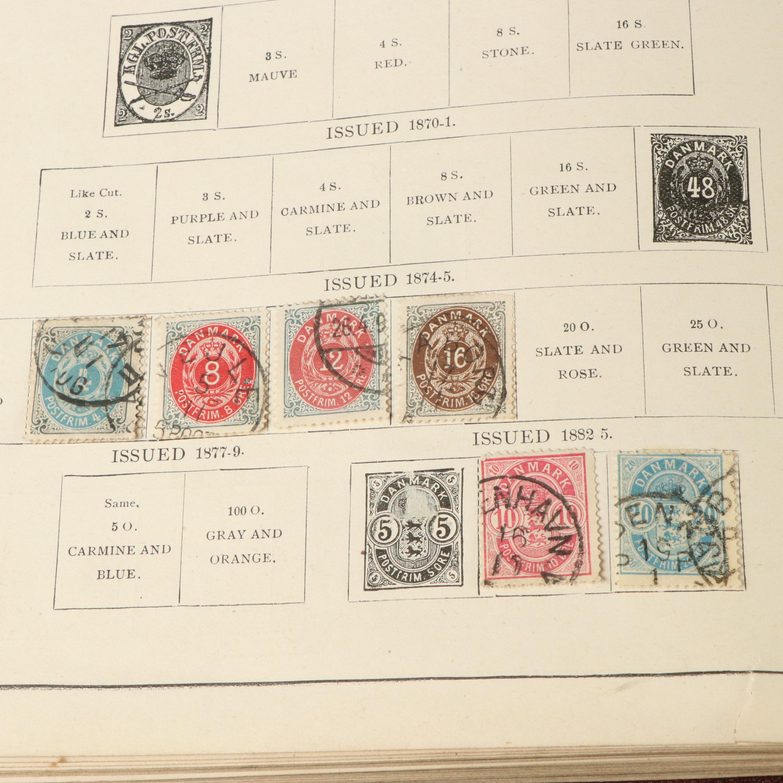 Two Antique Postage Stamp Albums