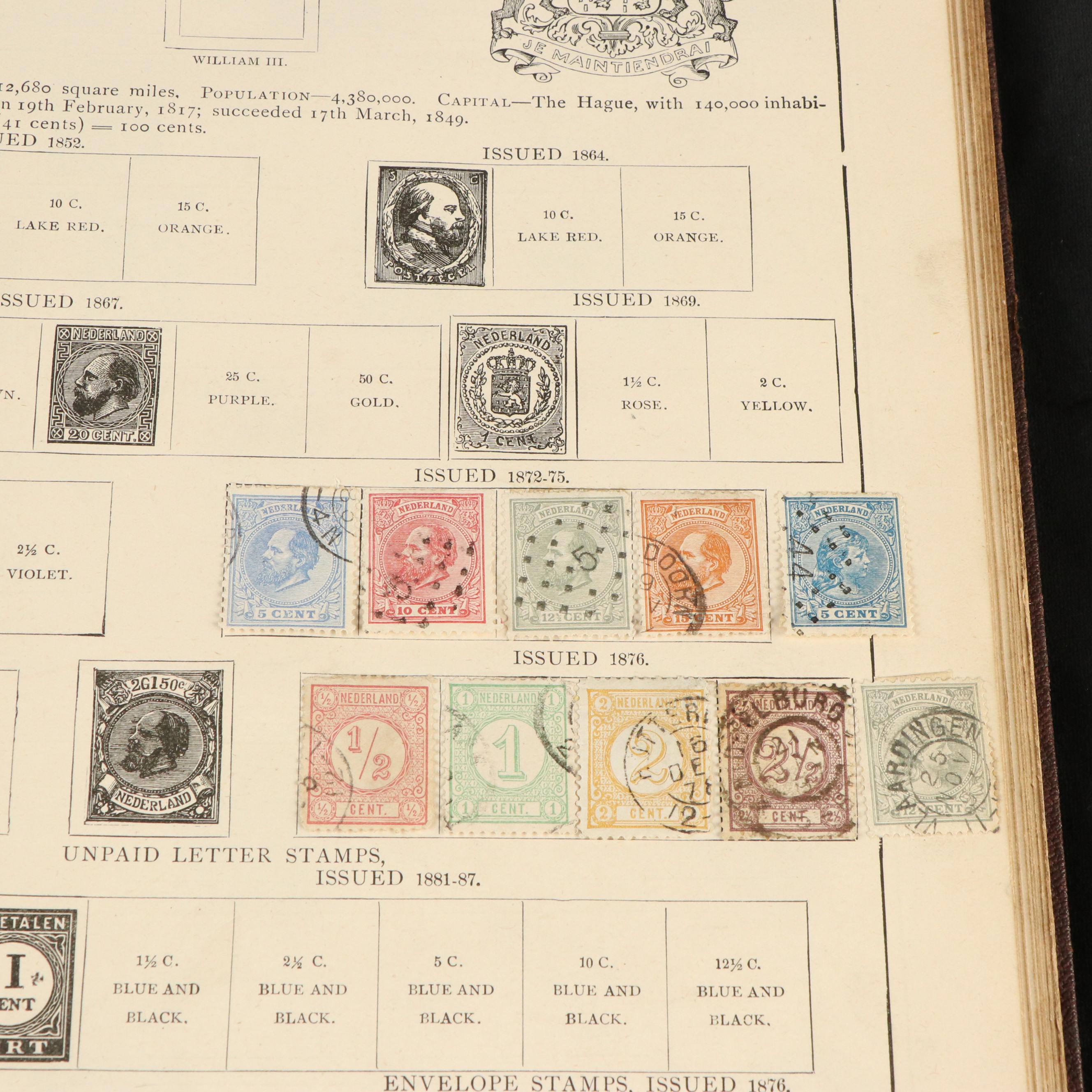 Two Antique Postage Stamp Albums