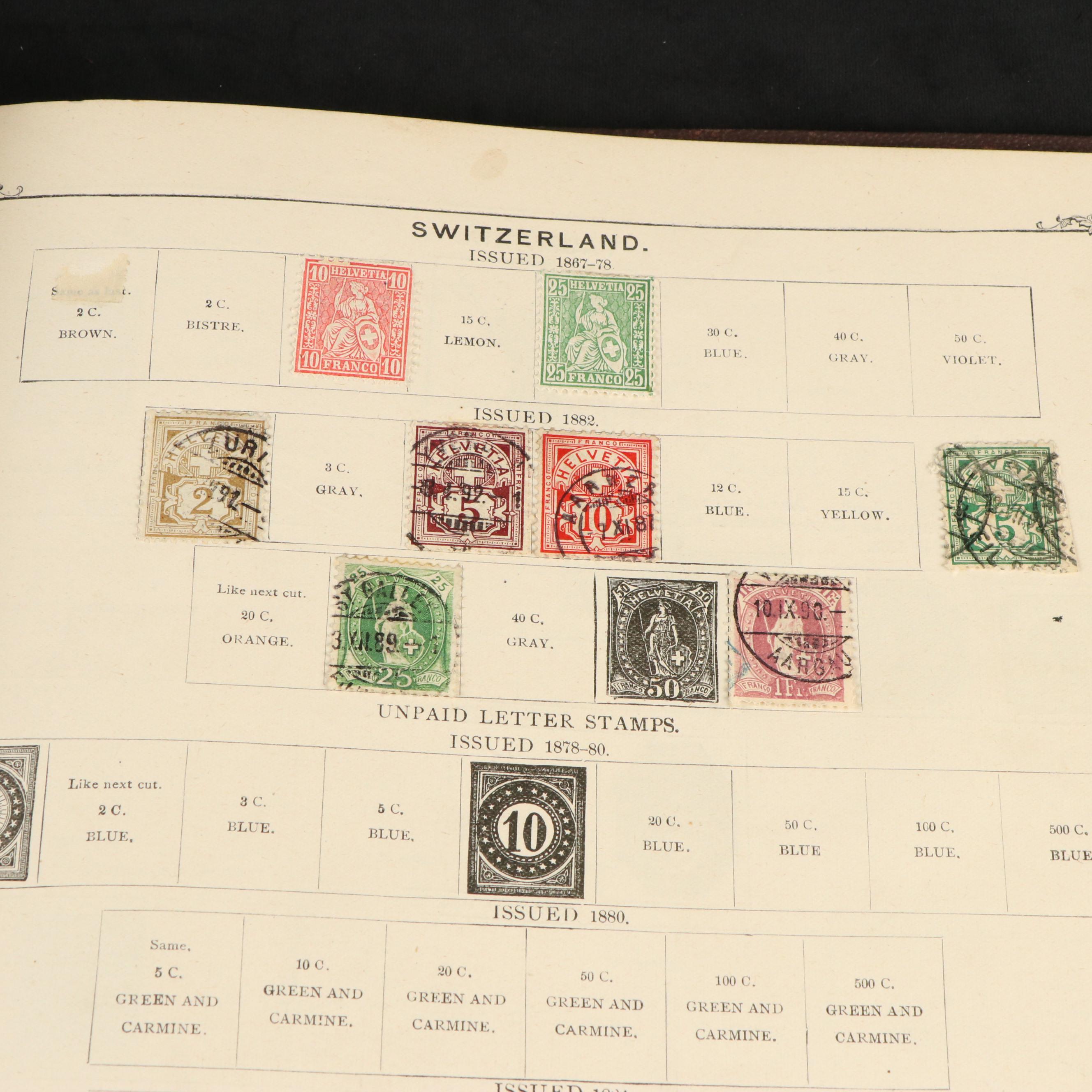 Two Antique Postage Stamp Albums