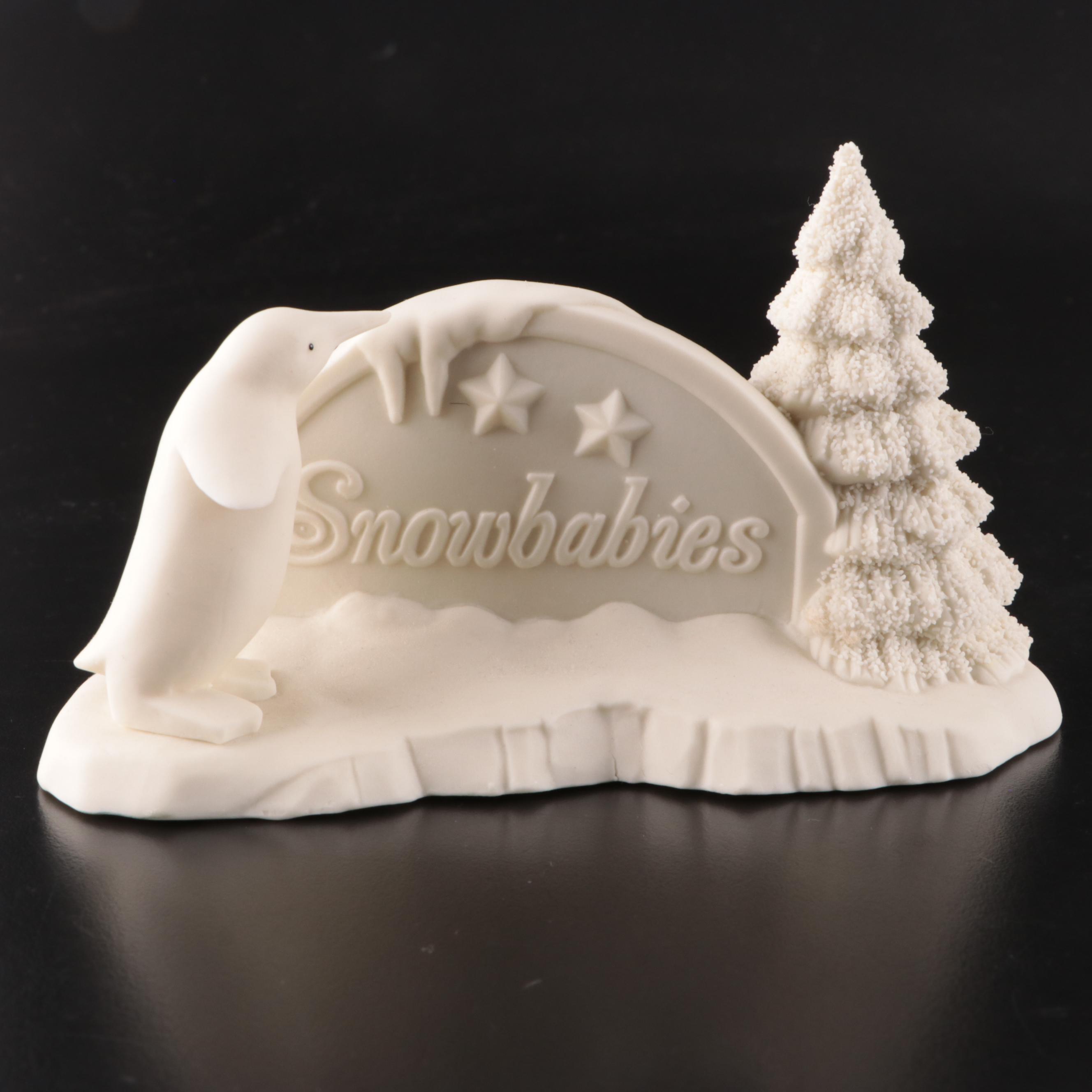 Department 56 "Snowbabies" Porcelain Music Box, Picture Frame, and Figurines