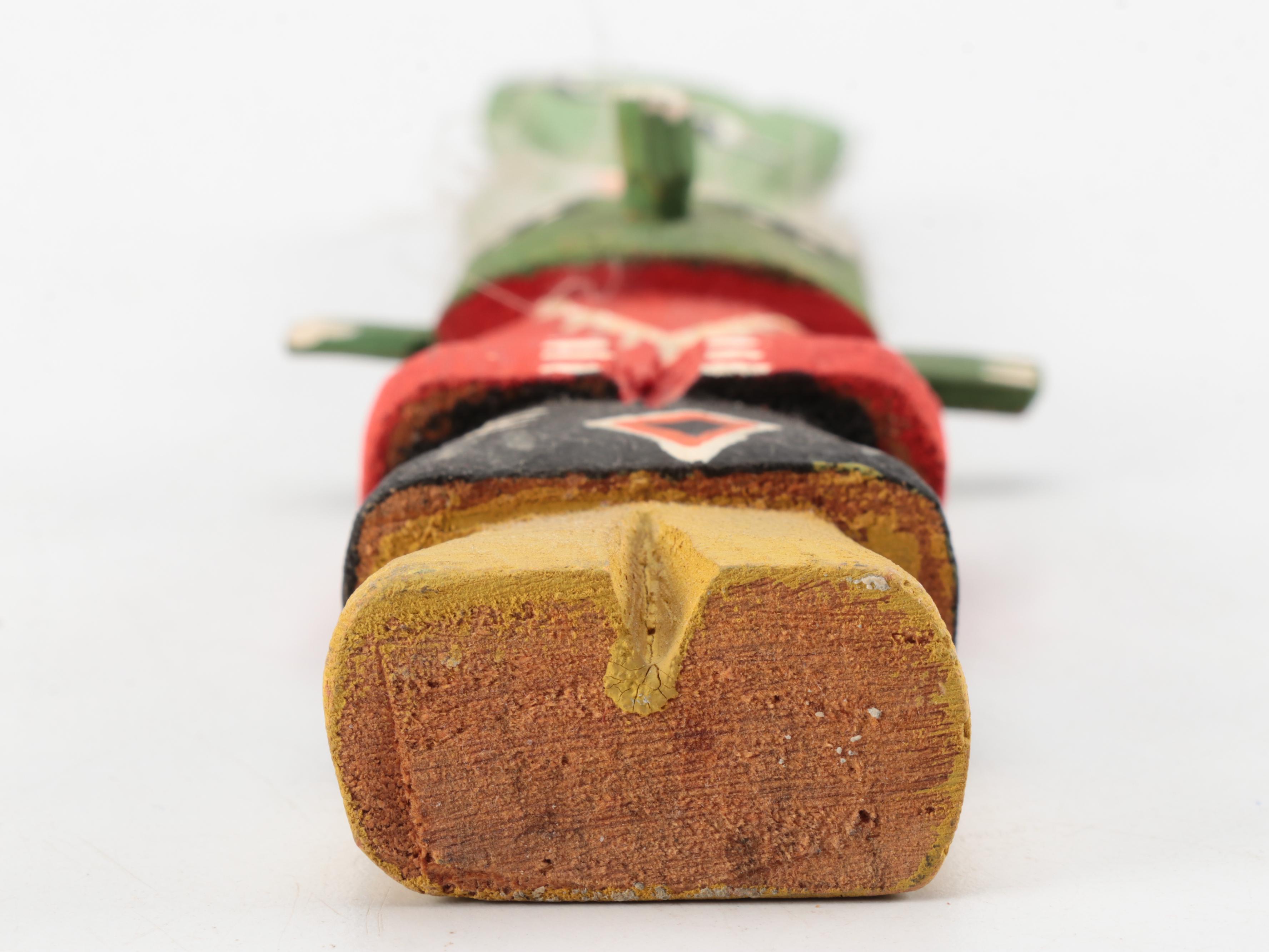 Native American Pottery Collection with Polychrome Kachina and Hawaiian Carving