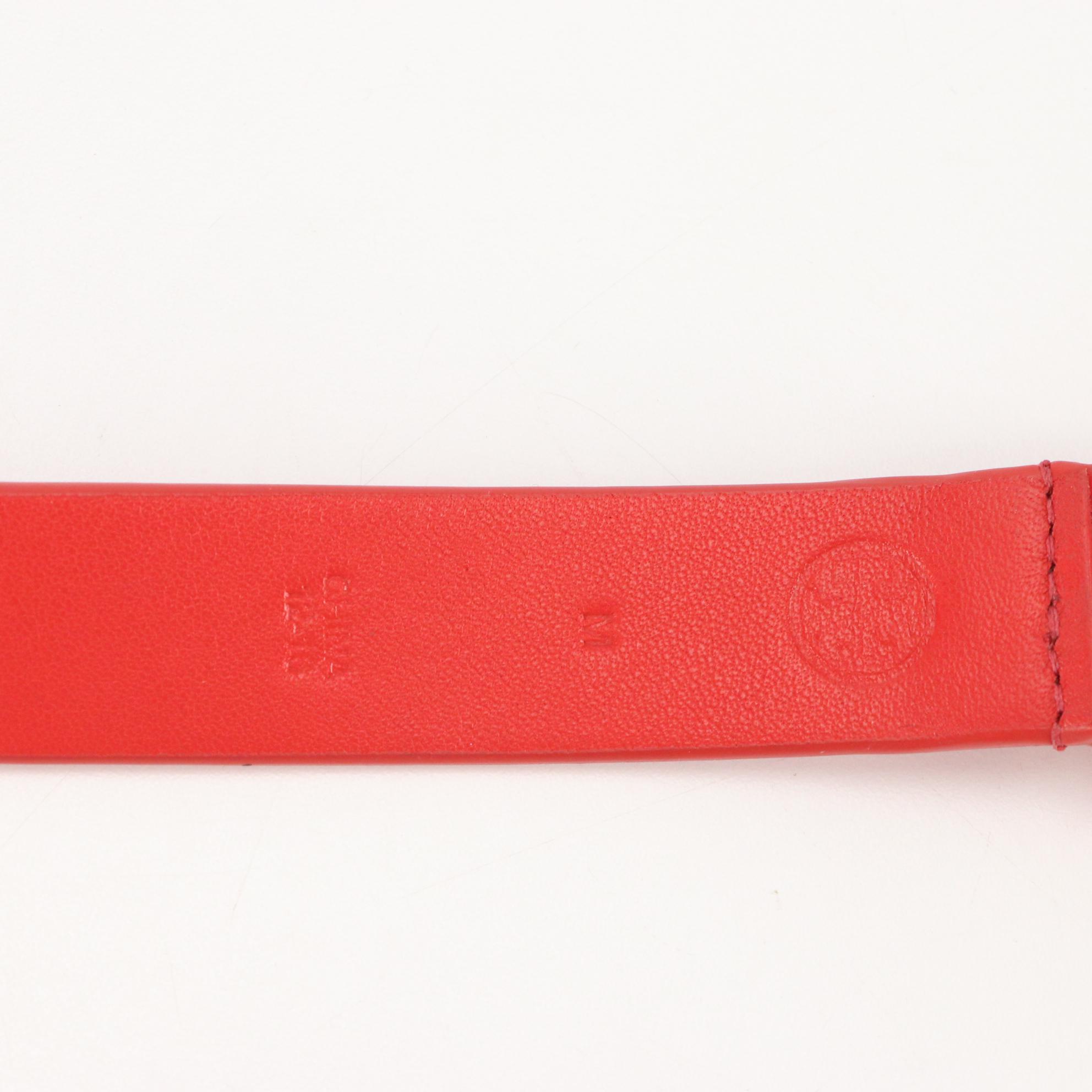 Tory Burch Kira Chevron Crossbody in Leather with Red Patent Leather Belt