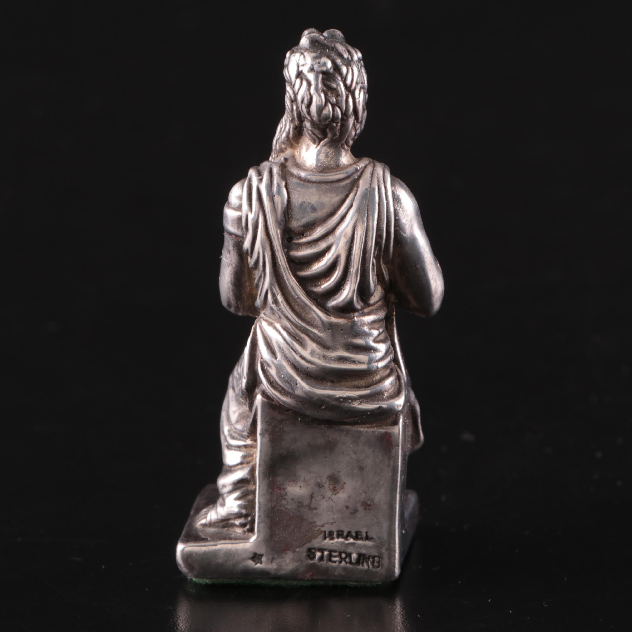 Israeli Sterling Figure of Moses with Sterling Silver Figure Holding Books