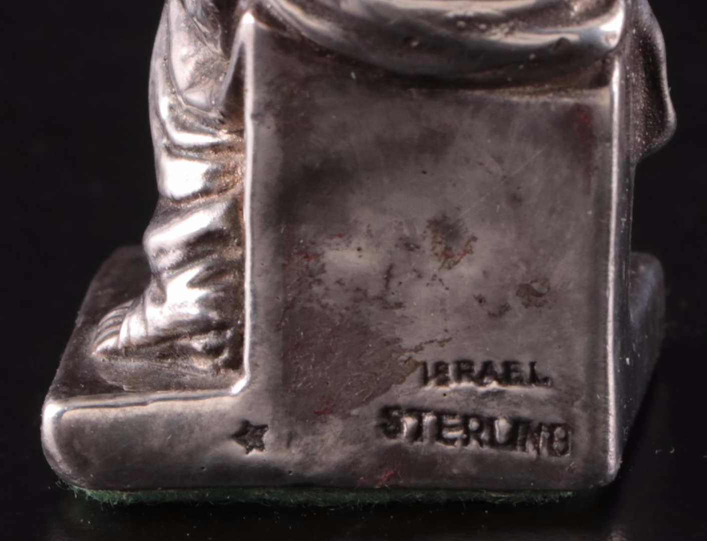 Israeli Sterling Figure of Moses with Sterling Silver Figure Holding Books