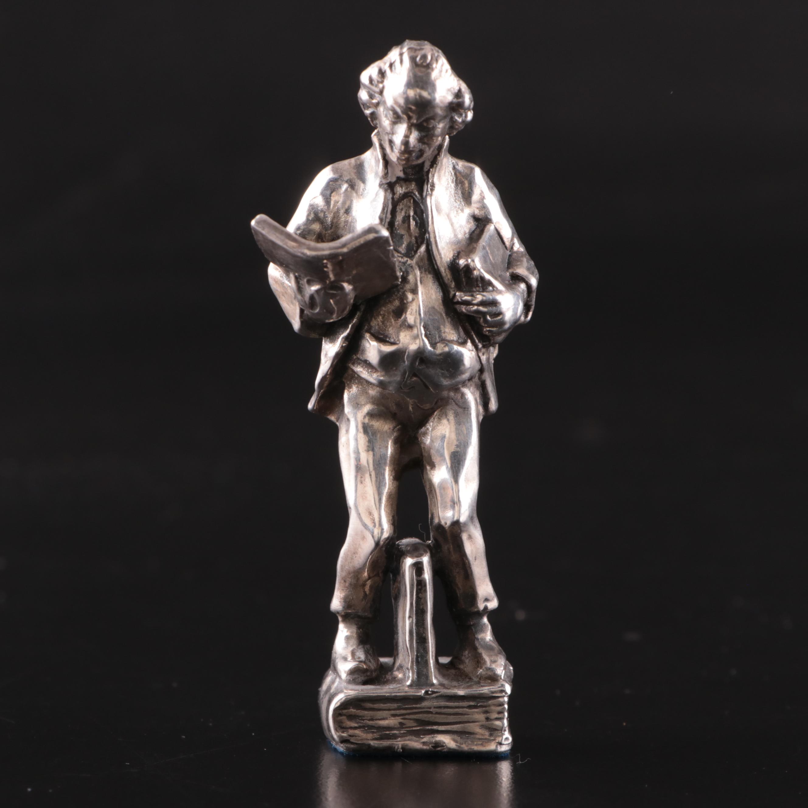 Israeli Sterling Figure of Moses with Sterling Silver Figure Holding Books