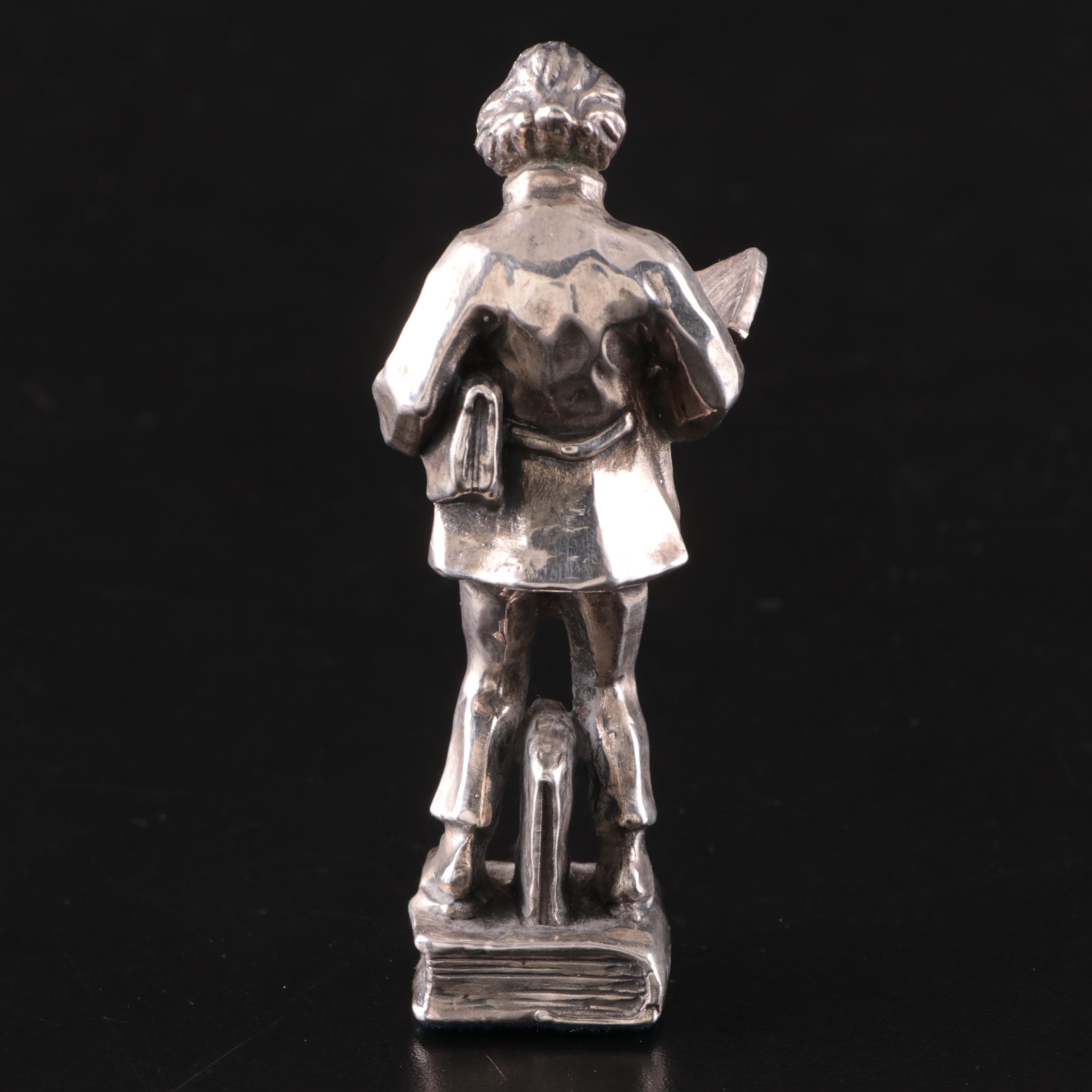 Israeli Sterling Figure of Moses with Sterling Silver Figure Holding Books