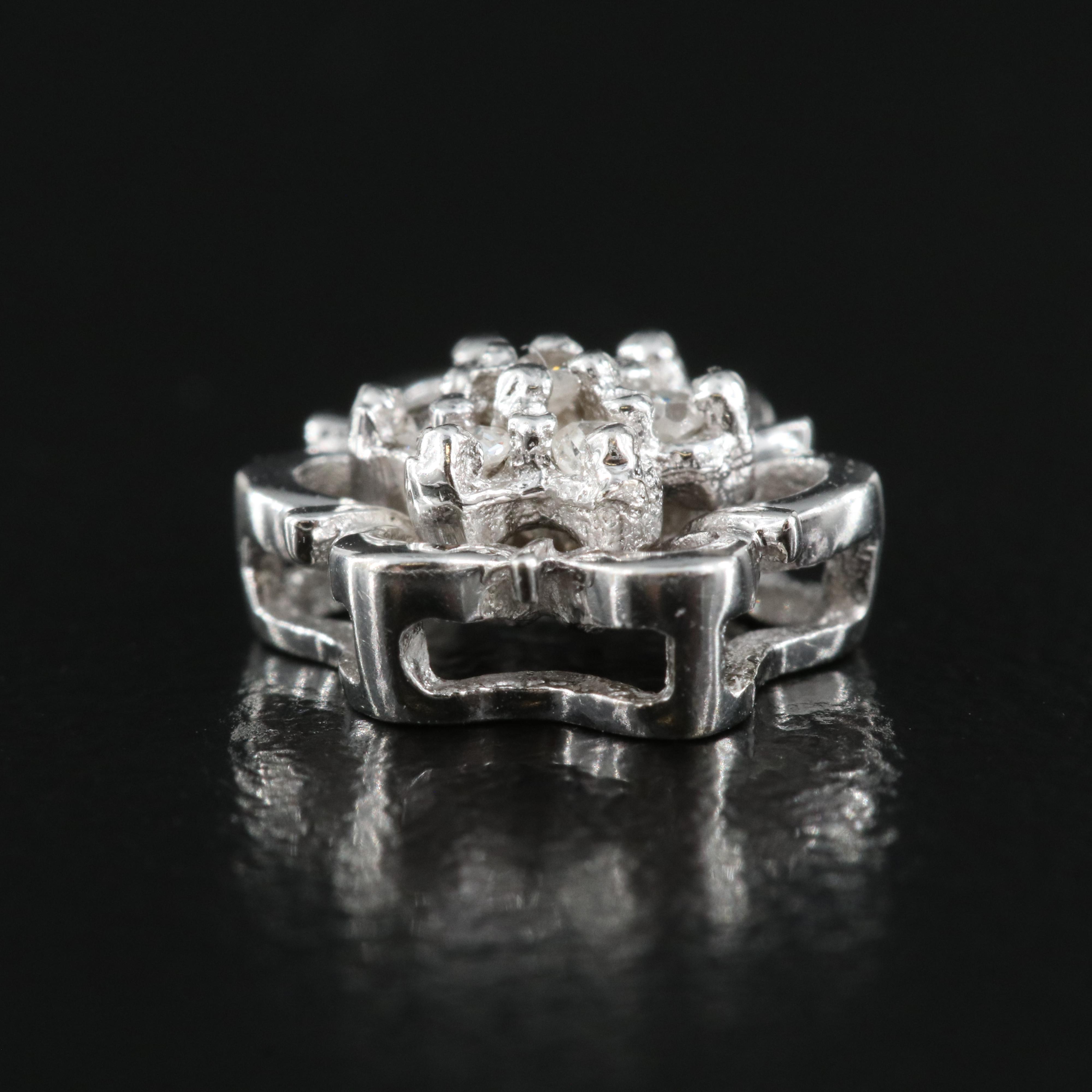 14K 0.07 CTW Diamond Floral Slide Pendant