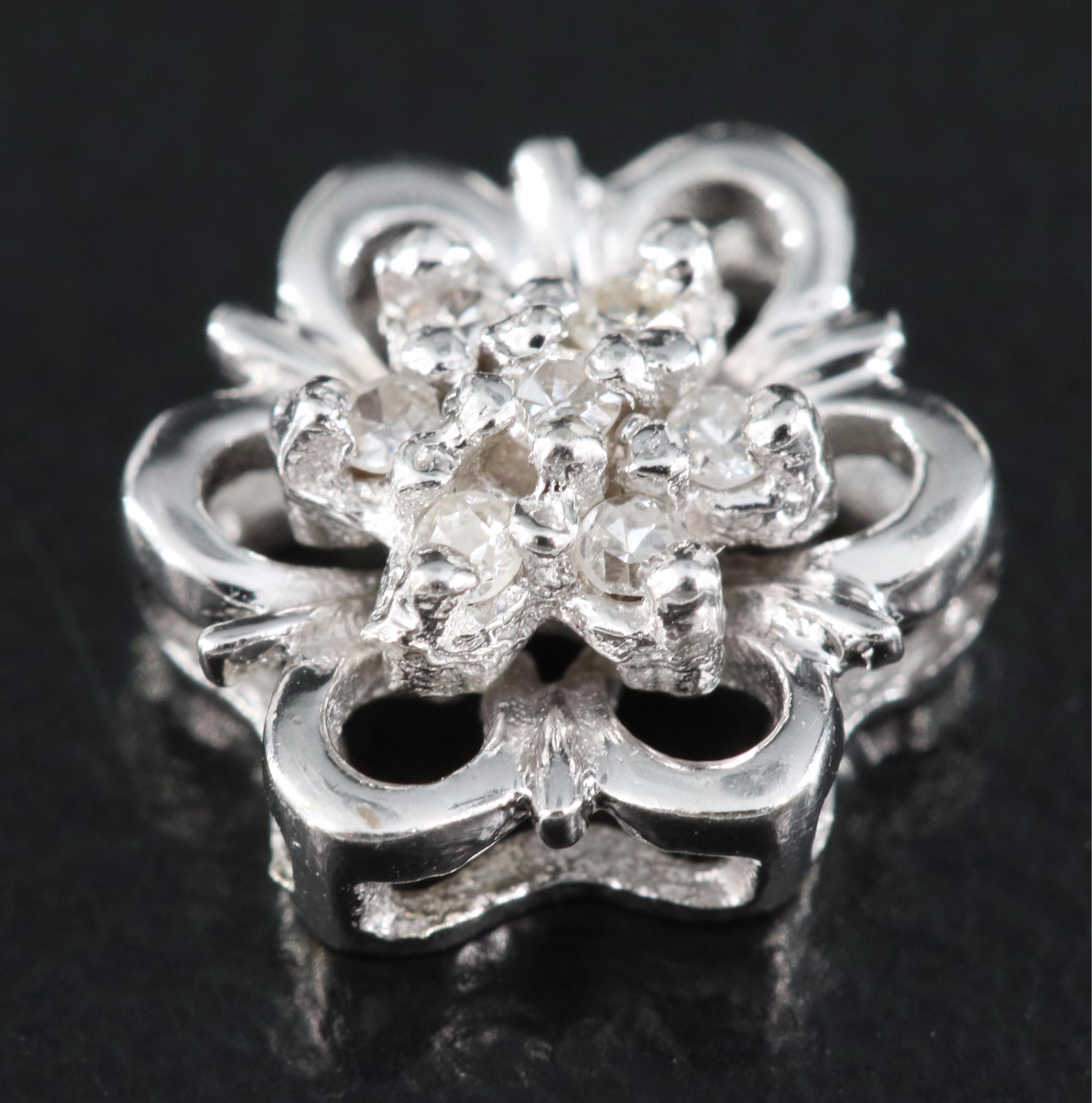 14K 0.07 CTW Diamond Floral Slide Pendant