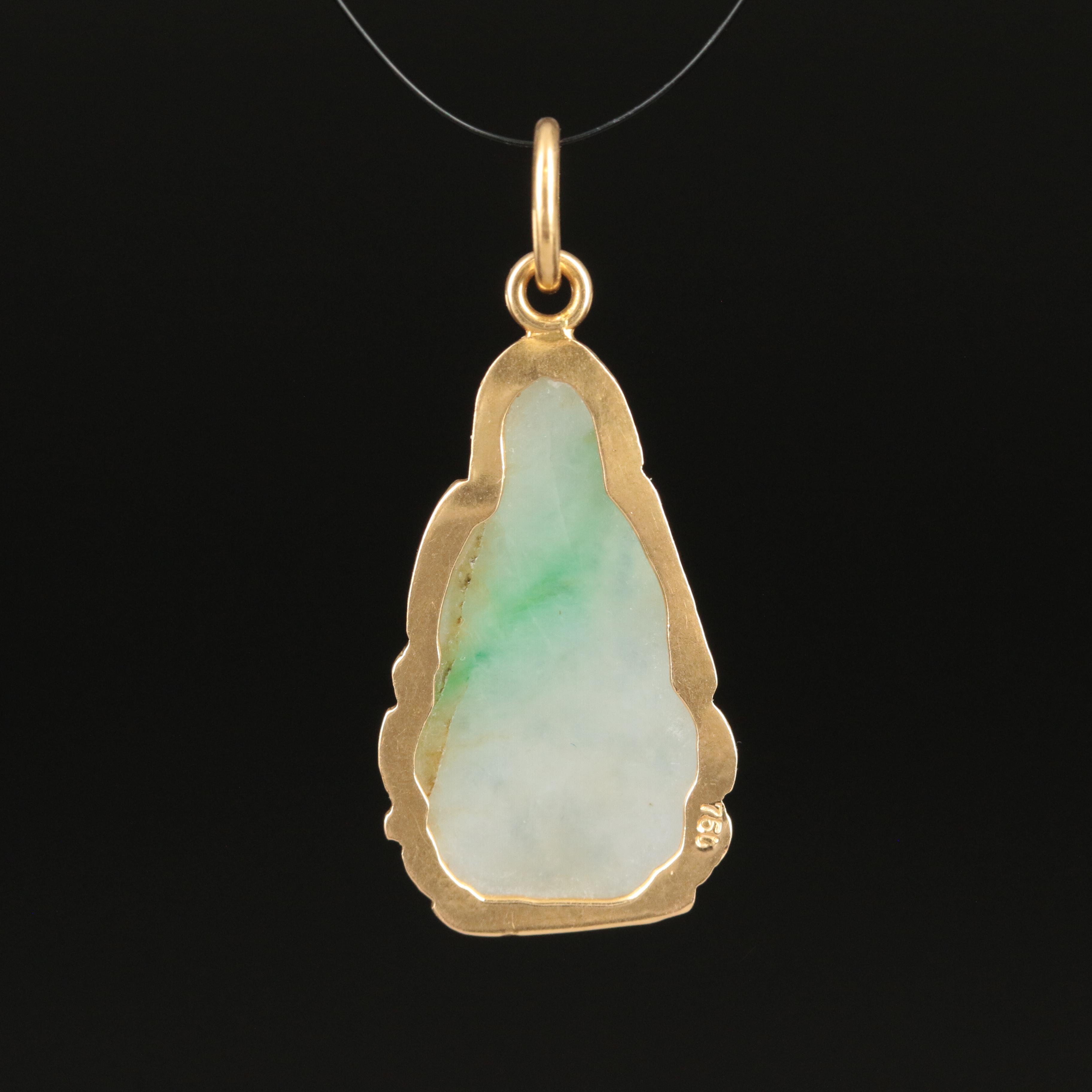 18K Jadeite Meditation Pendant