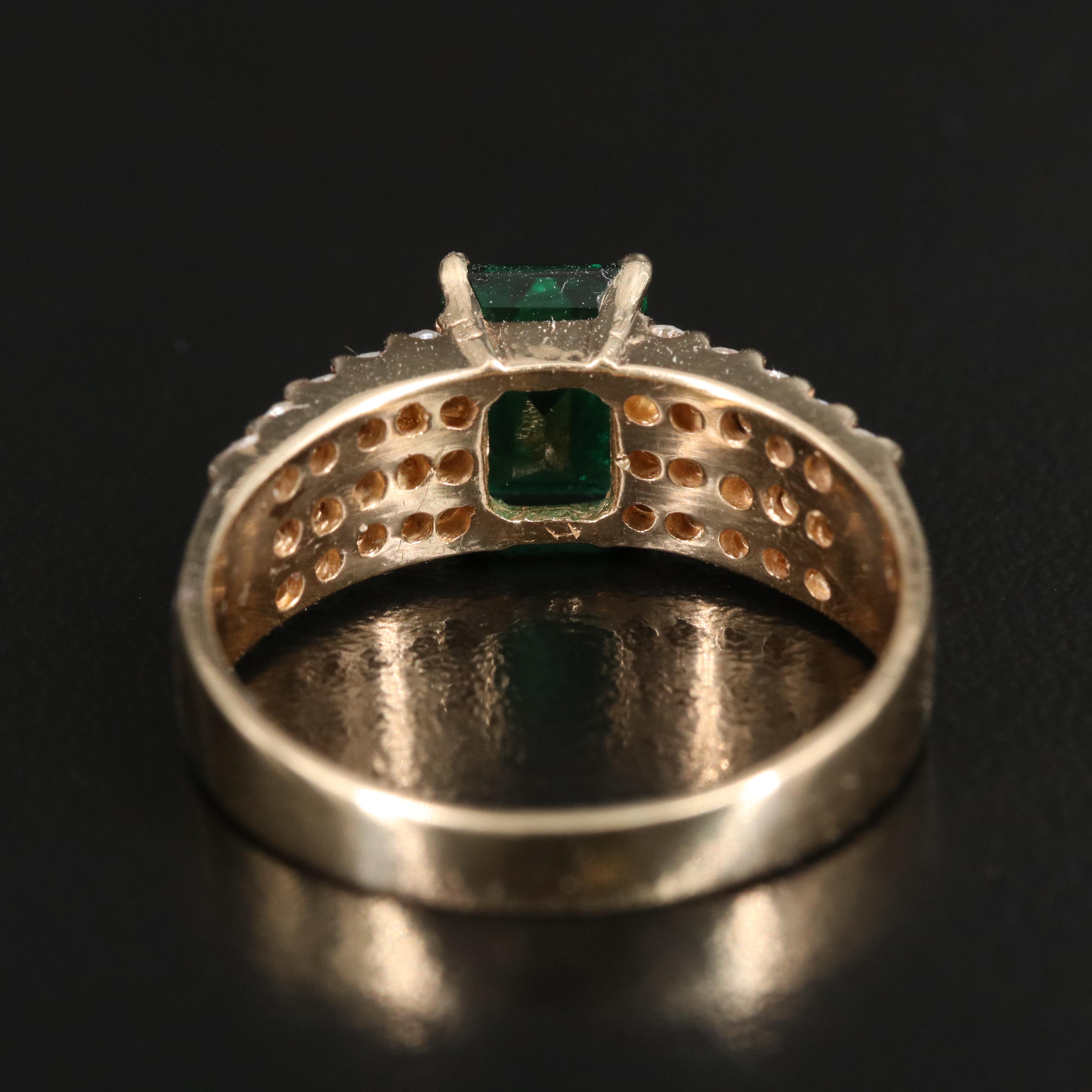 14K Emerald and Diamond Ring