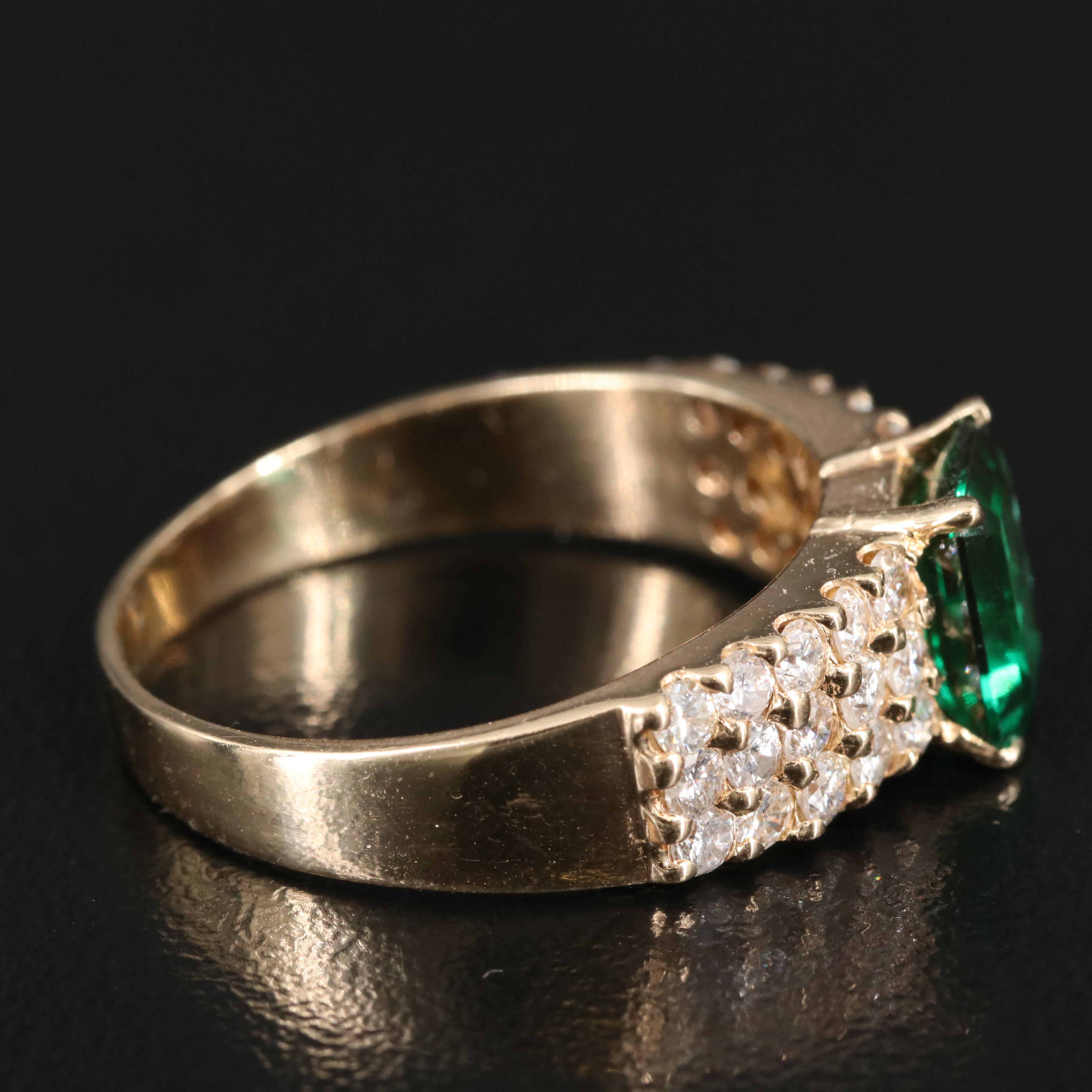 14K Emerald and Diamond Ring