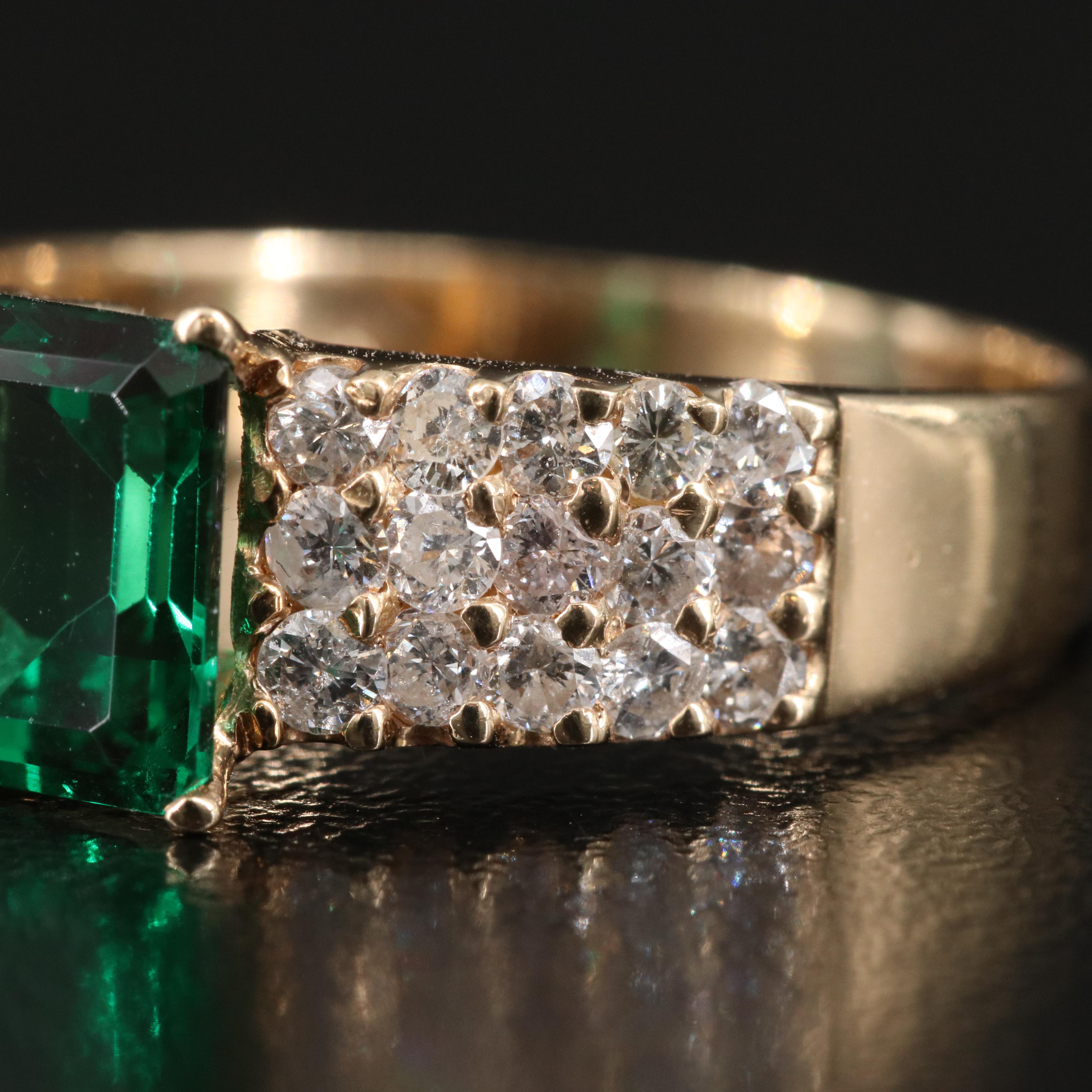 14K Emerald and Diamond Ring