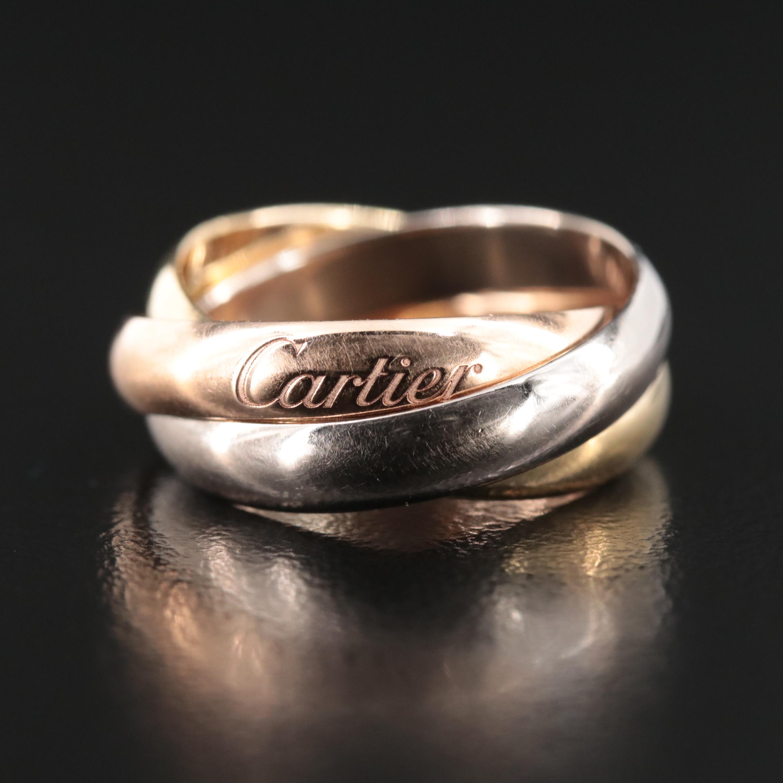 Cartier "Trinity" 18K Tri-Color Gold Ring