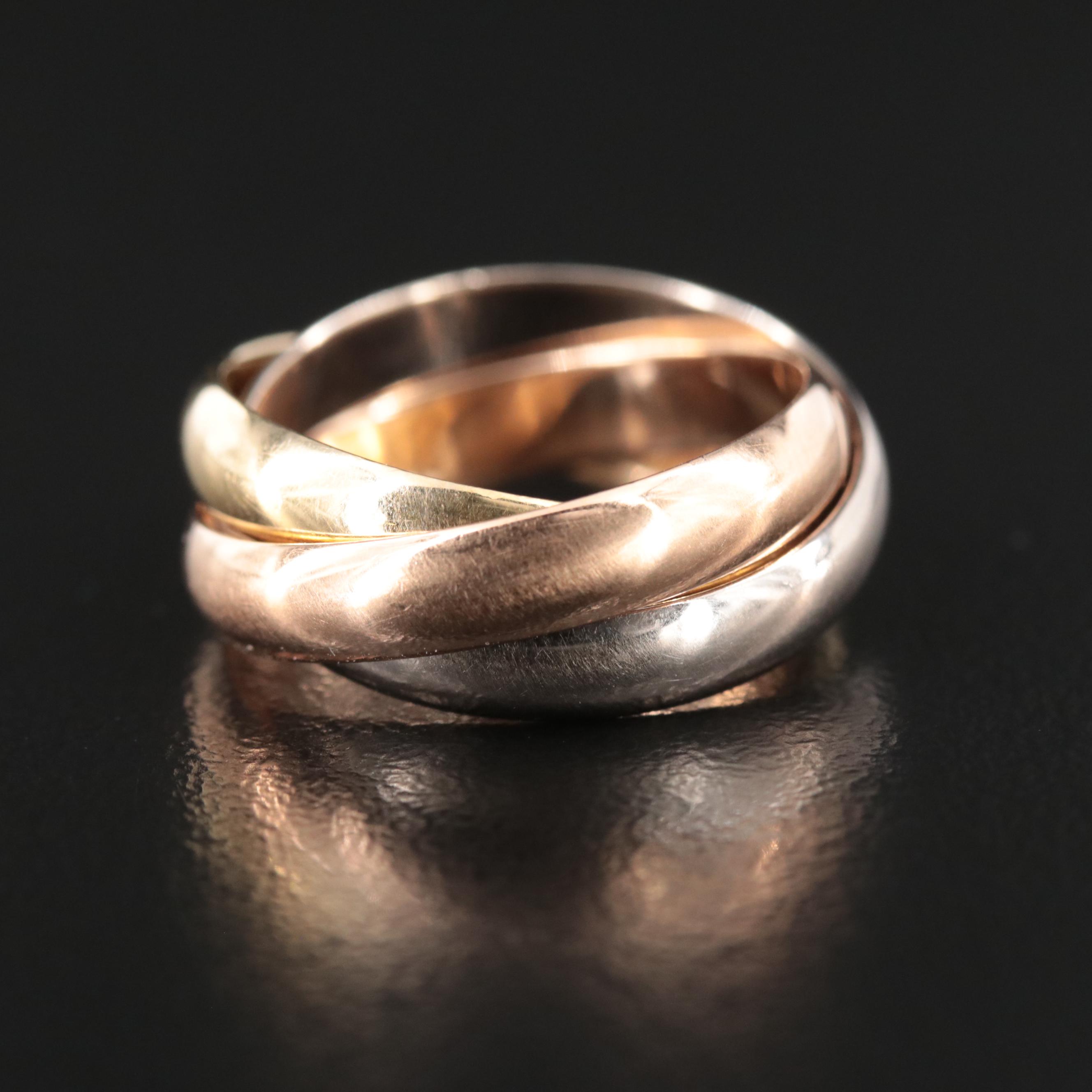 Cartier "Trinity" 18K Tri-Color Gold Ring