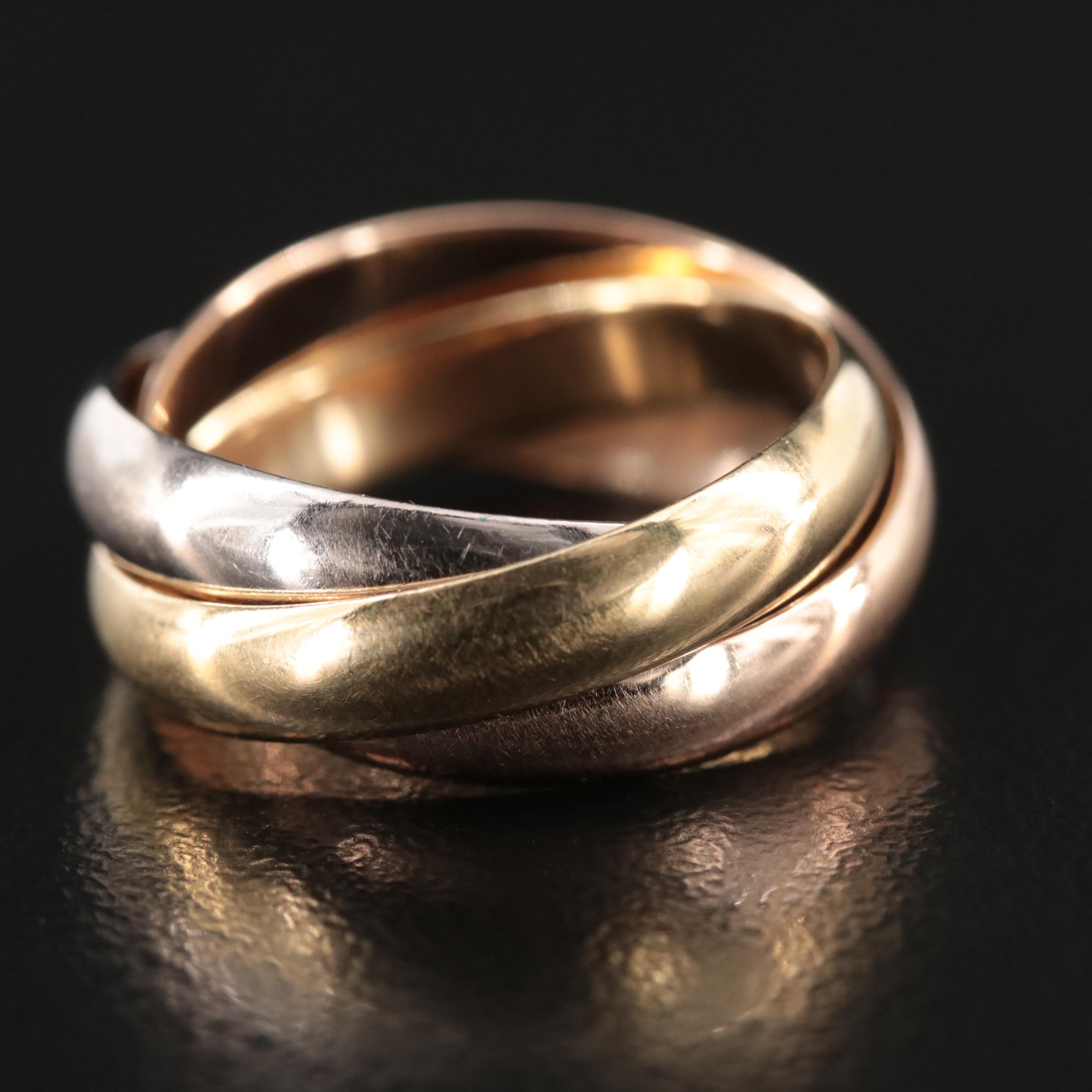 Cartier "Trinity" 18K Tri-Color Gold Ring