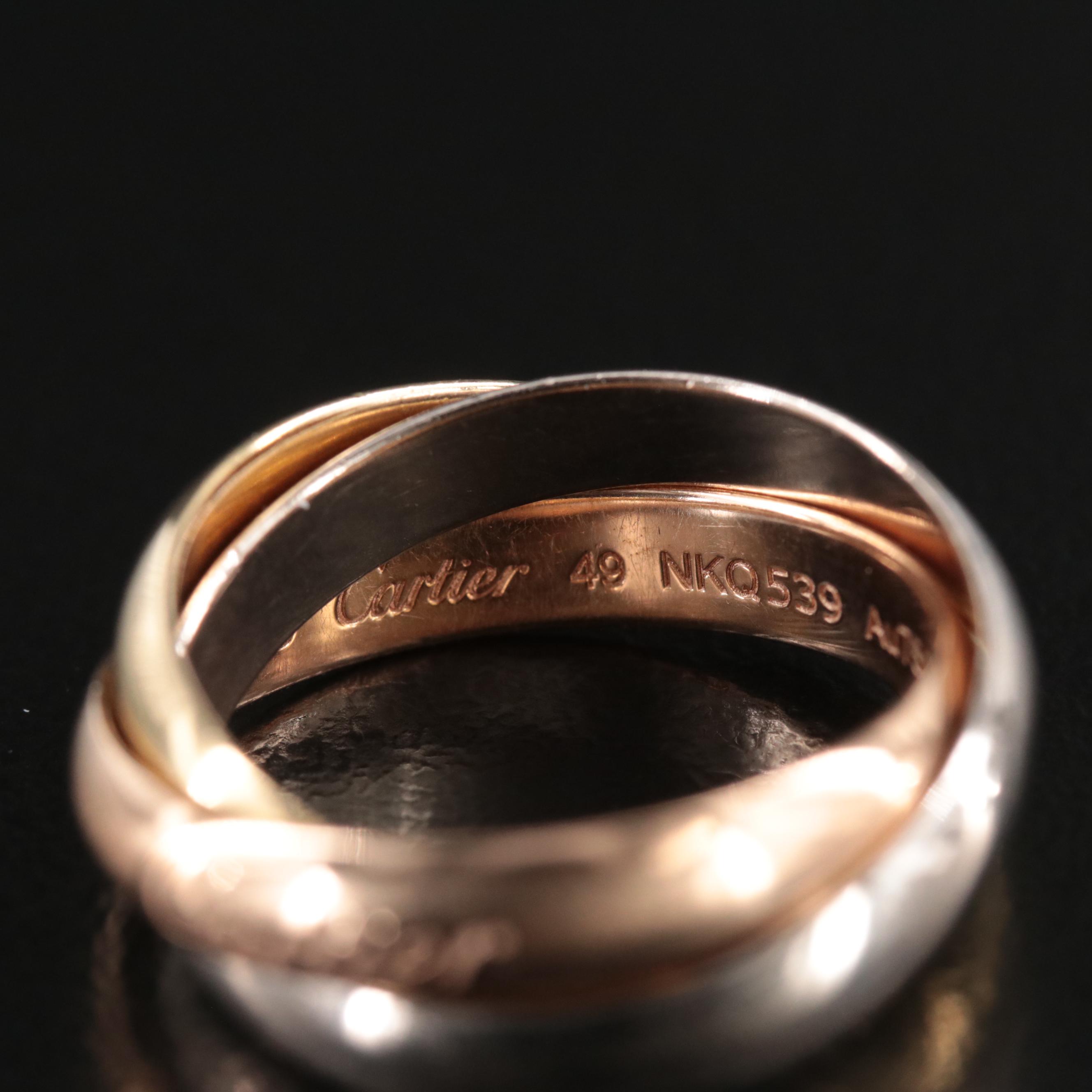 Cartier "Trinity" 18K Tri-Color Gold Ring