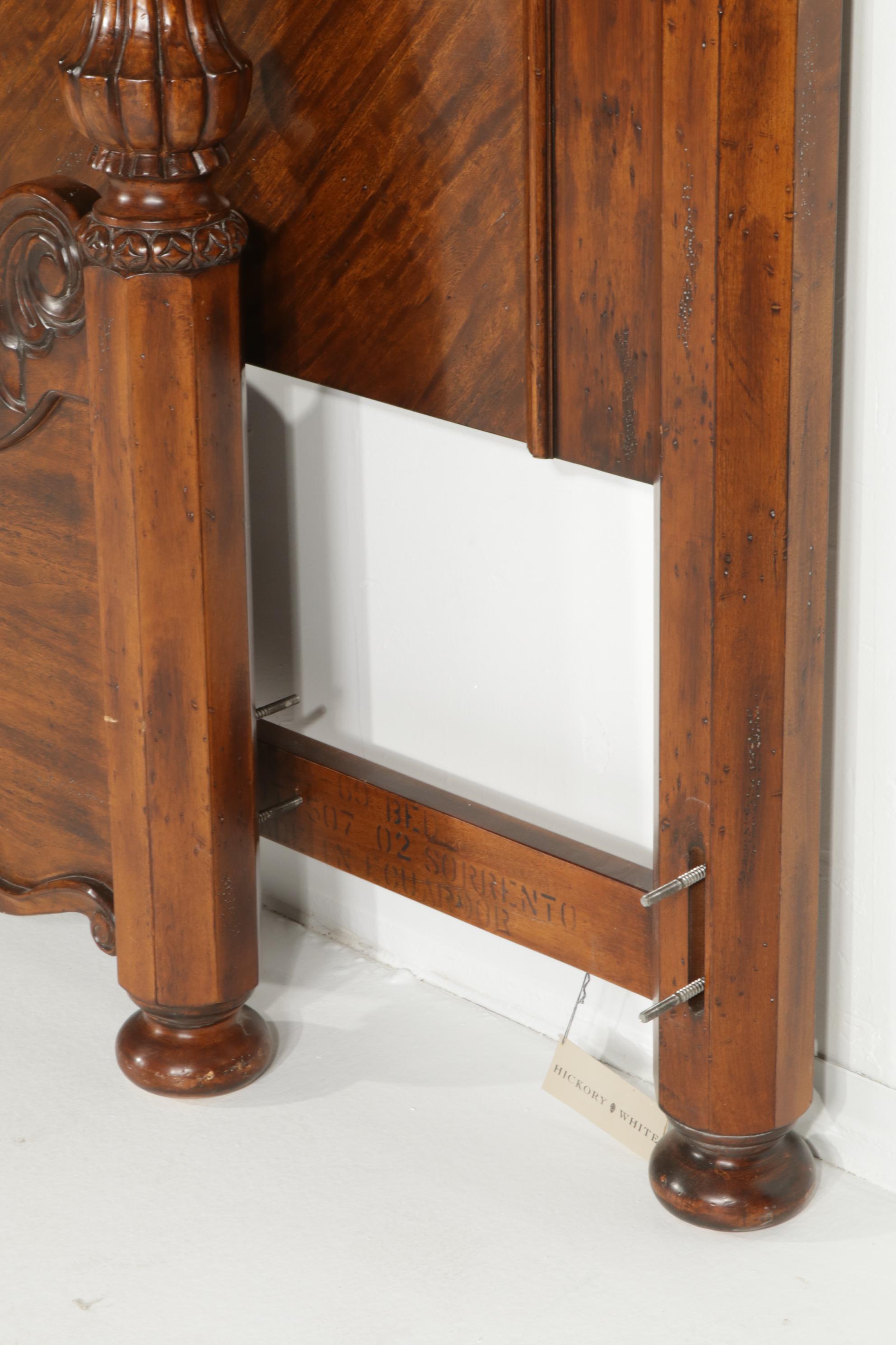 Hickory White Victorian Style Wooden Four Poster Bed