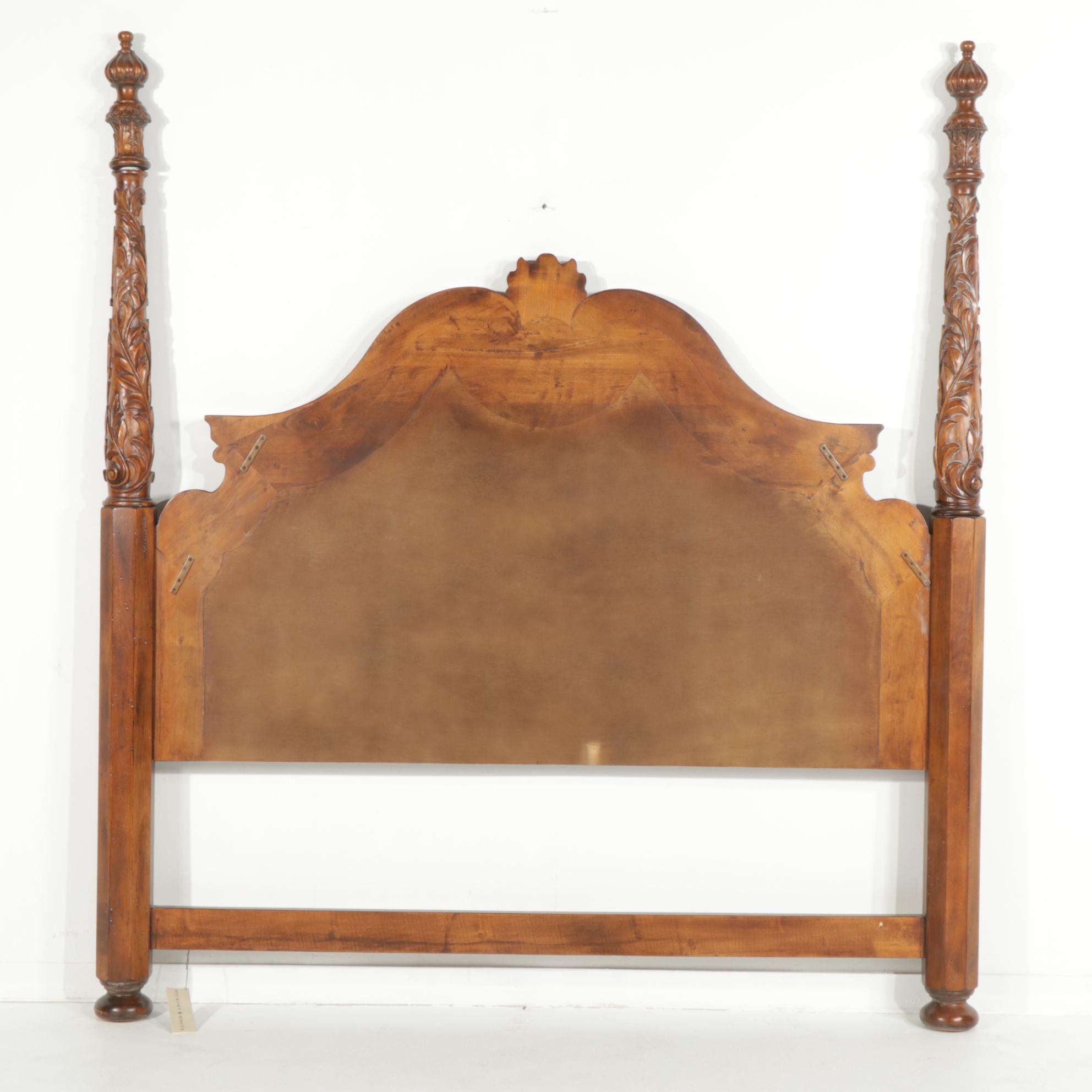 Hickory White Victorian Style Wooden Four Poster Bed